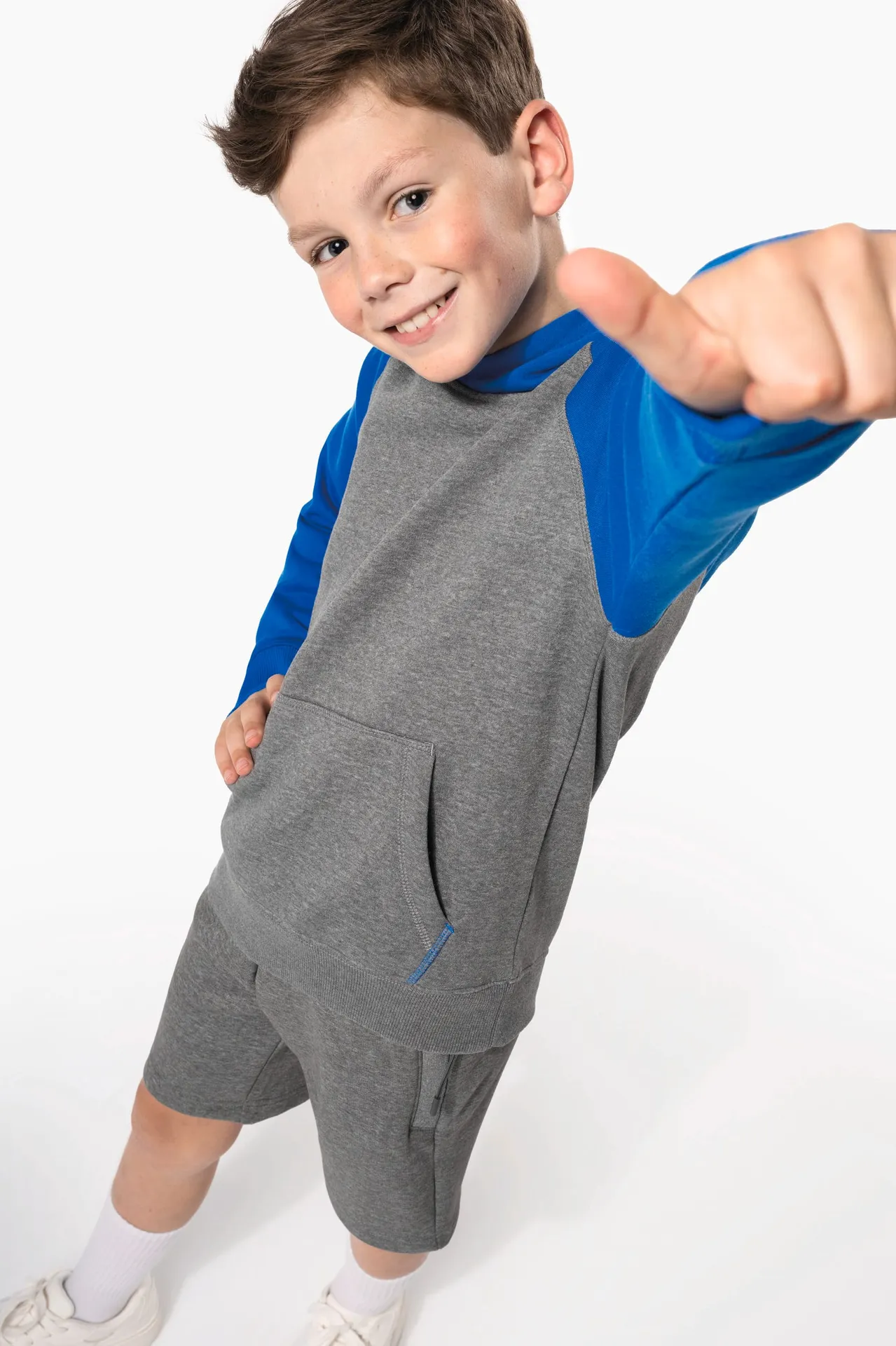 Zweifarbiges Kapuzensweatshirt für Kinder