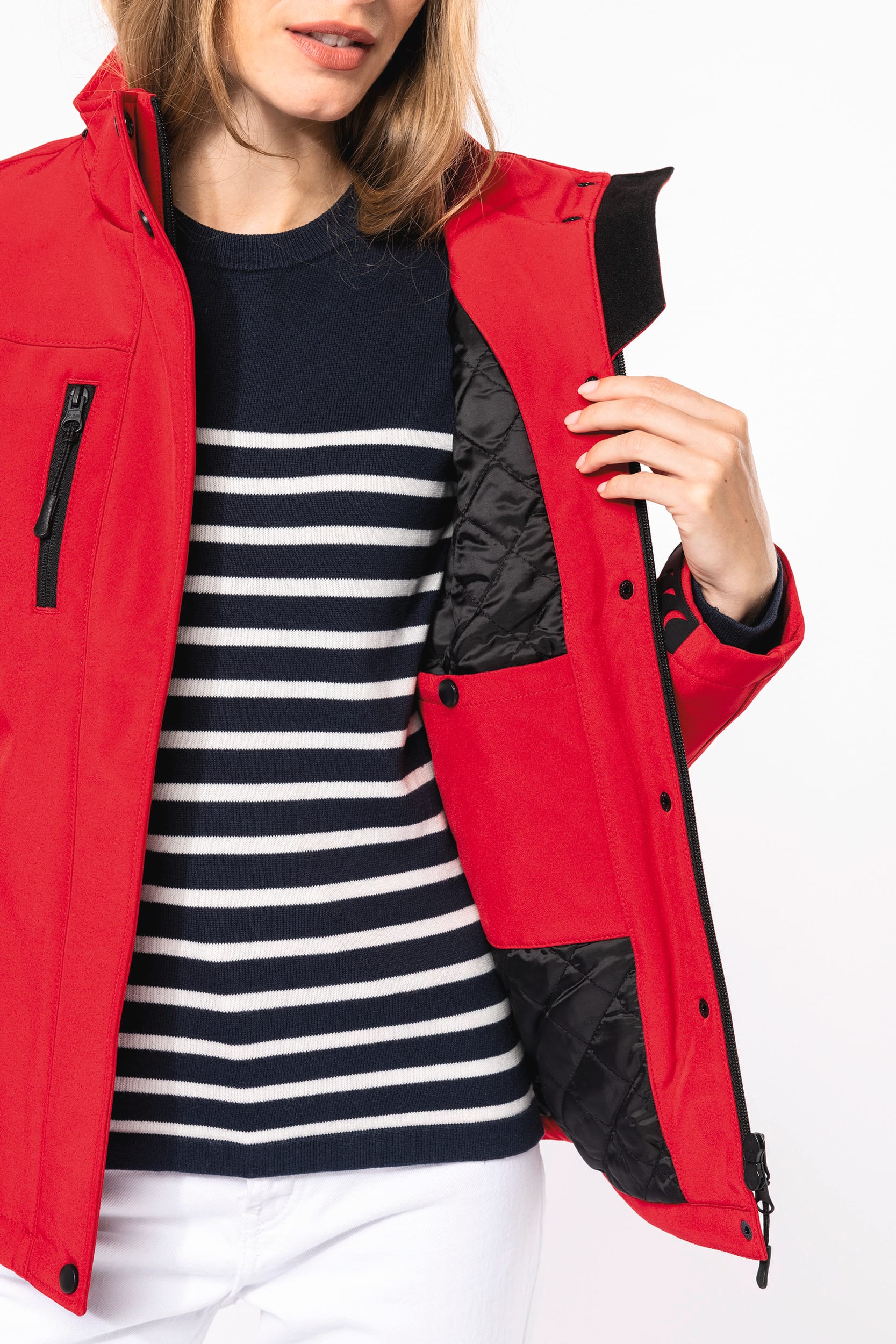 Damenparka Softshell wattiert mit Kapuze