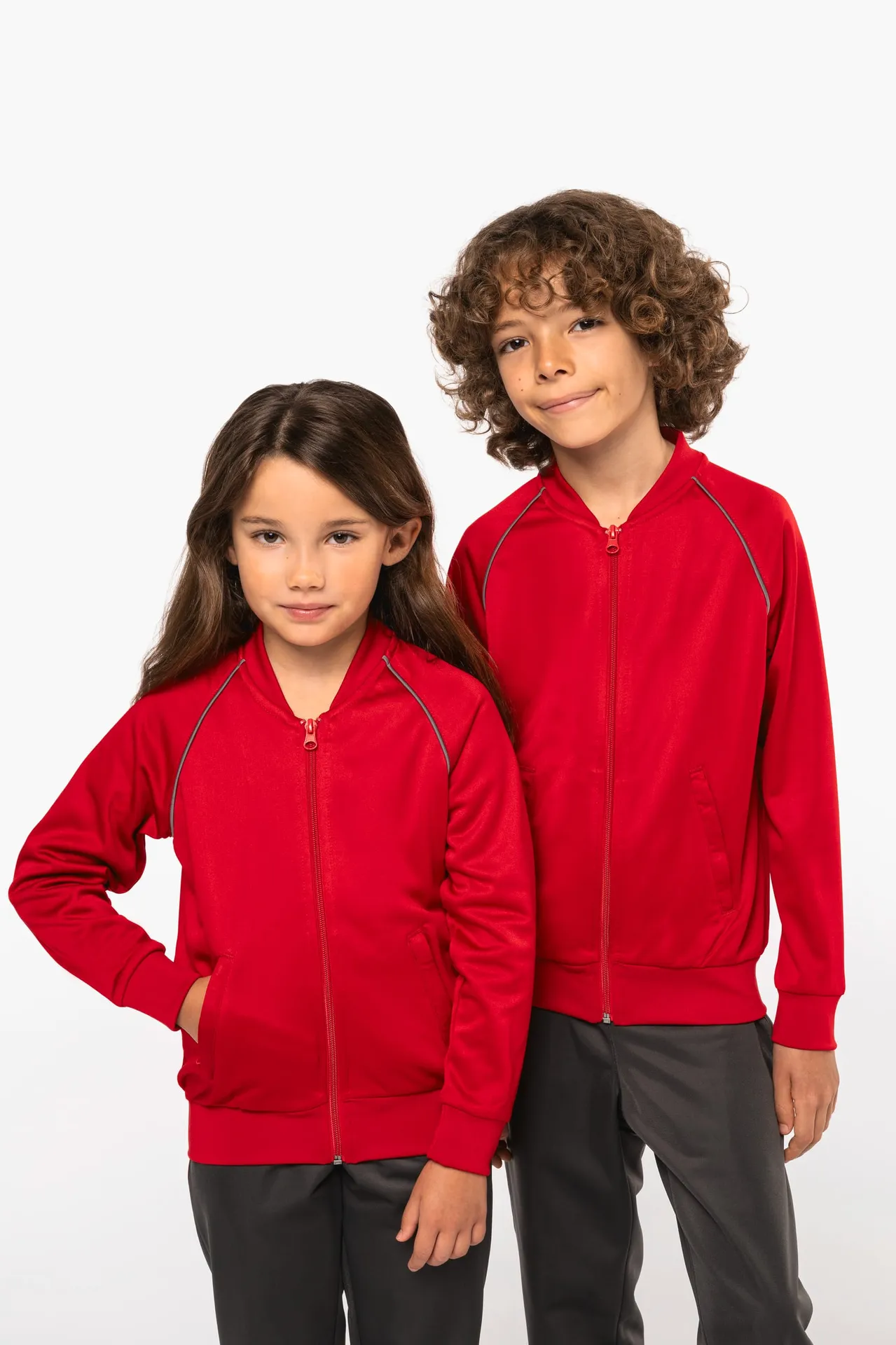 Trainingsjacke mit Reißverschluss und Paspel für Kinder