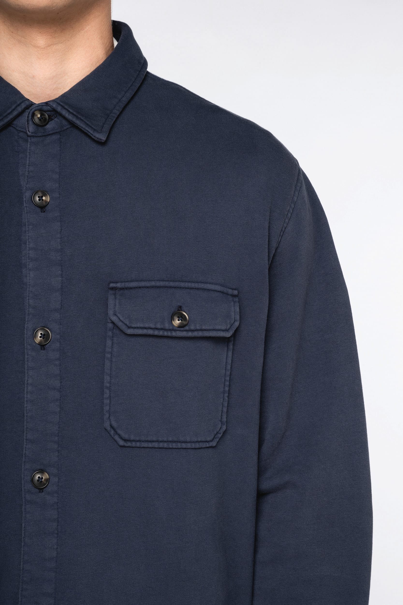 Umweltfreundliche Ausgewaschenes Herren Überhemd aus gebürstetem Molton