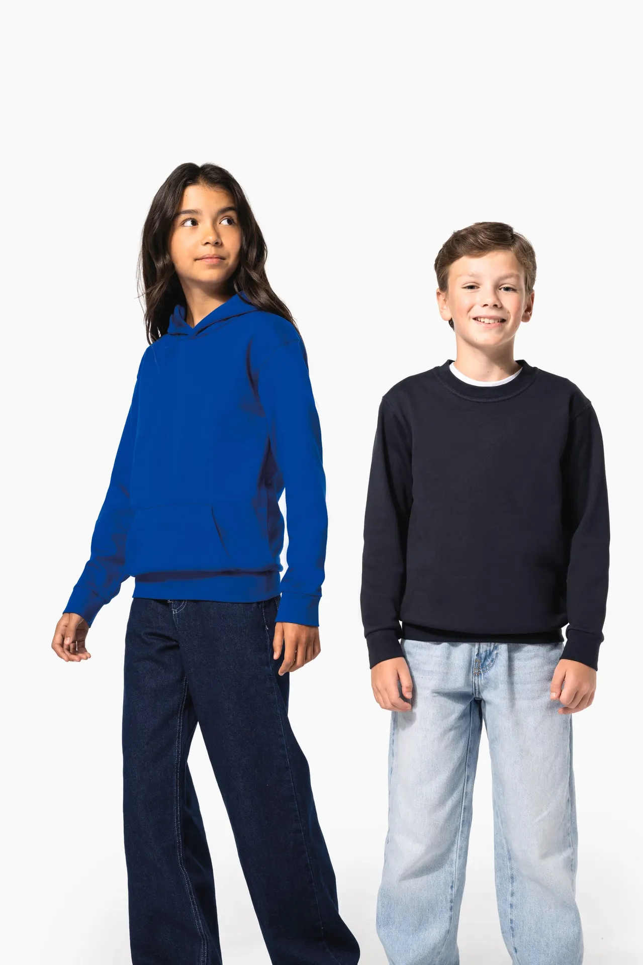 Recyceltes Kinder-Sweatshirt mit Rundhalsausschnitt