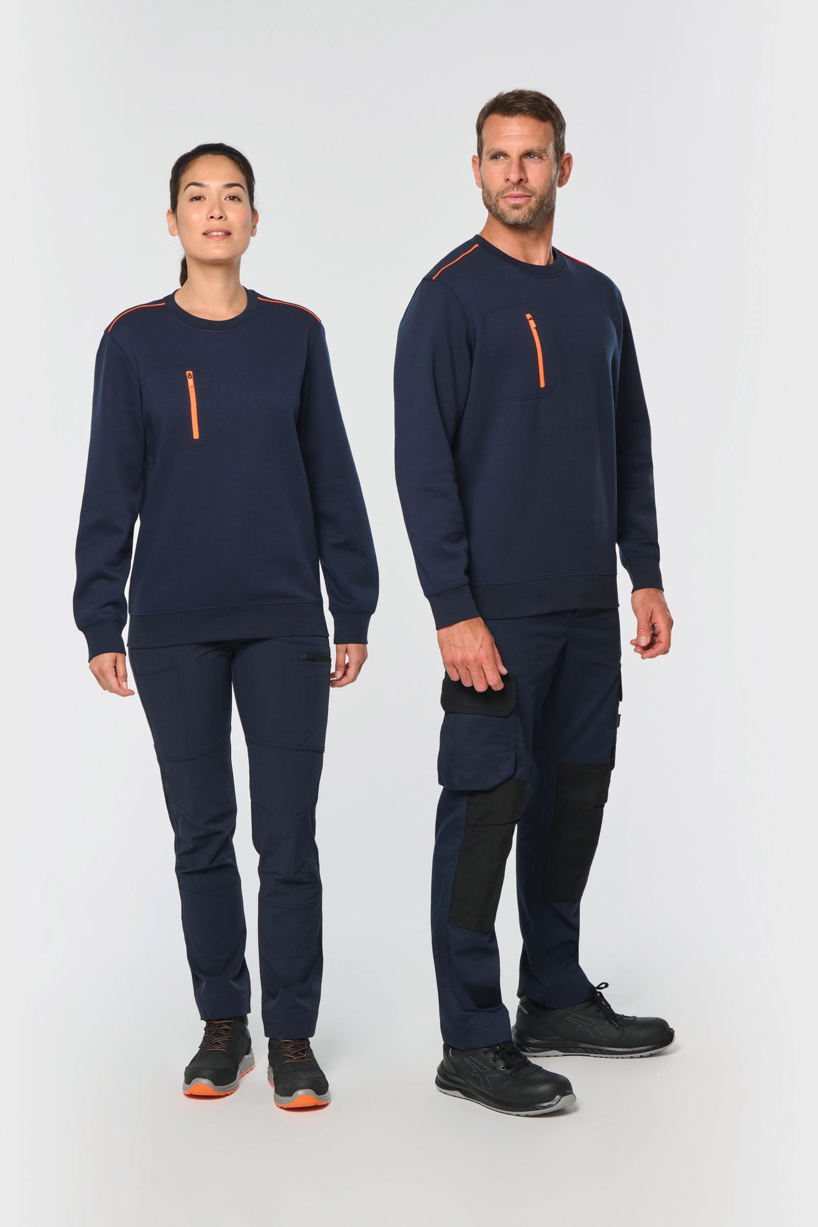 Day To Day Unisex-Sweatshirt mit kontrastfarbener zip Tasche