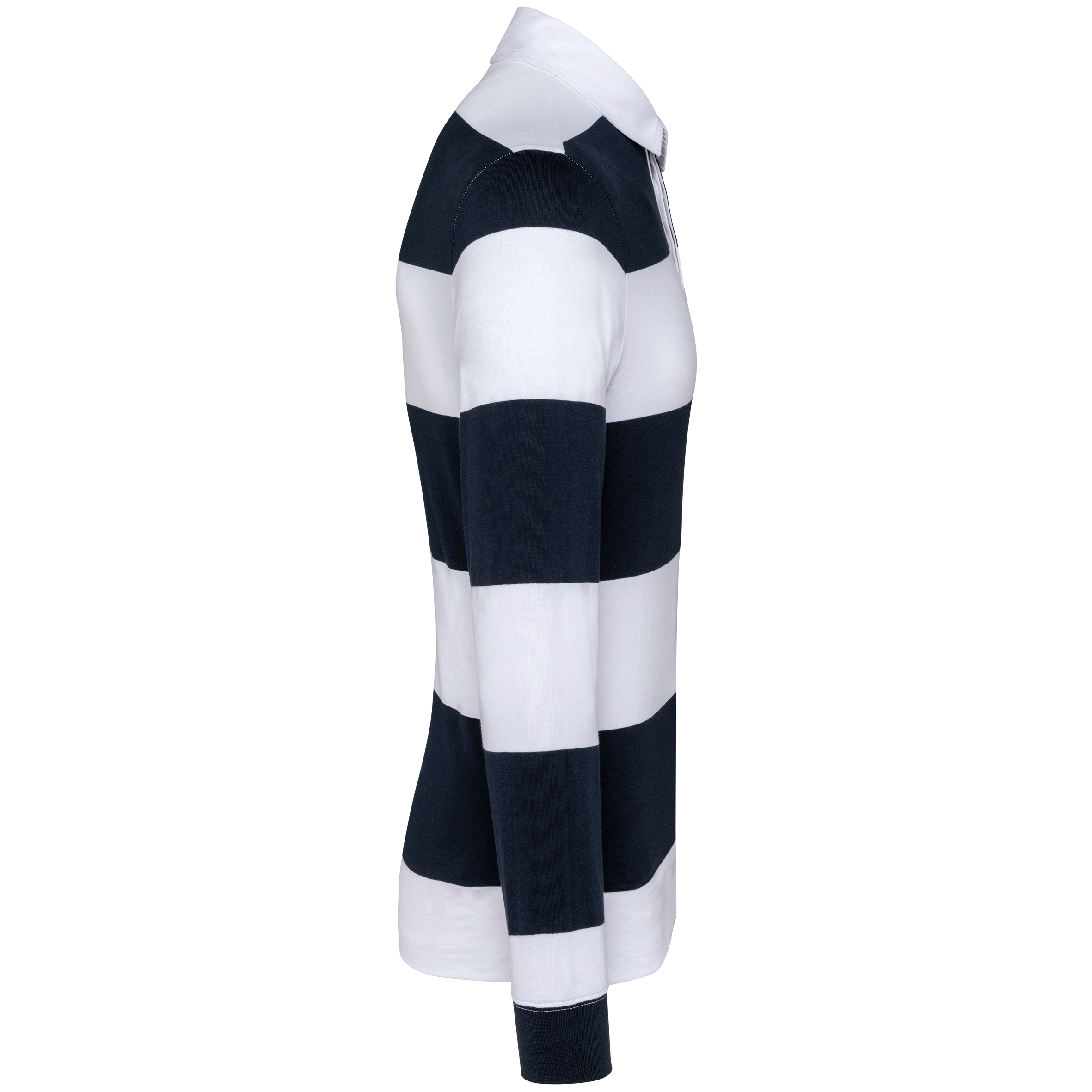 Gestreiftes Polohemd mit langen Ärmeln, Unisex