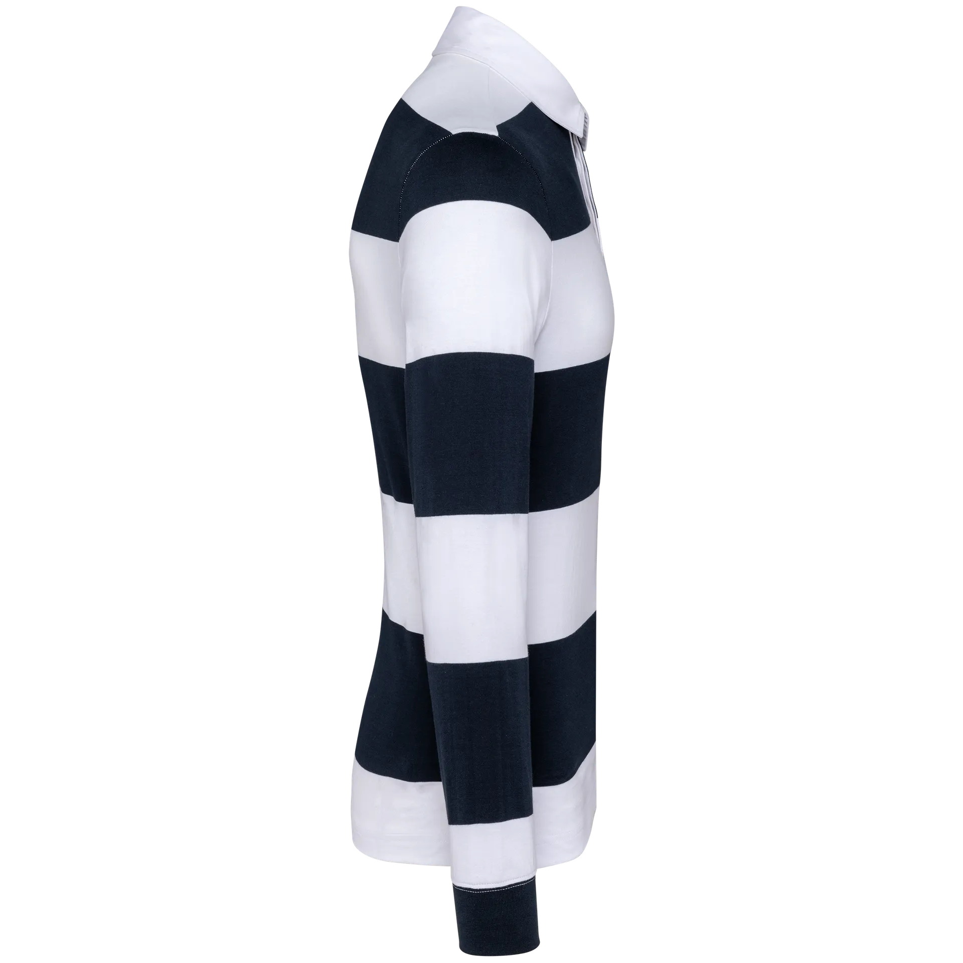 Gestreiftes Polohemd mit langen Ärmeln, Unisex