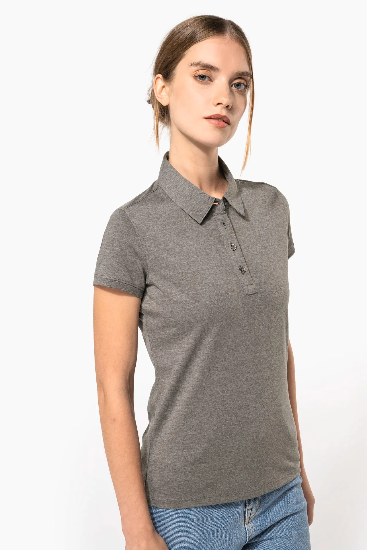 Jersey-Kurzarm-Polohemd für Damen