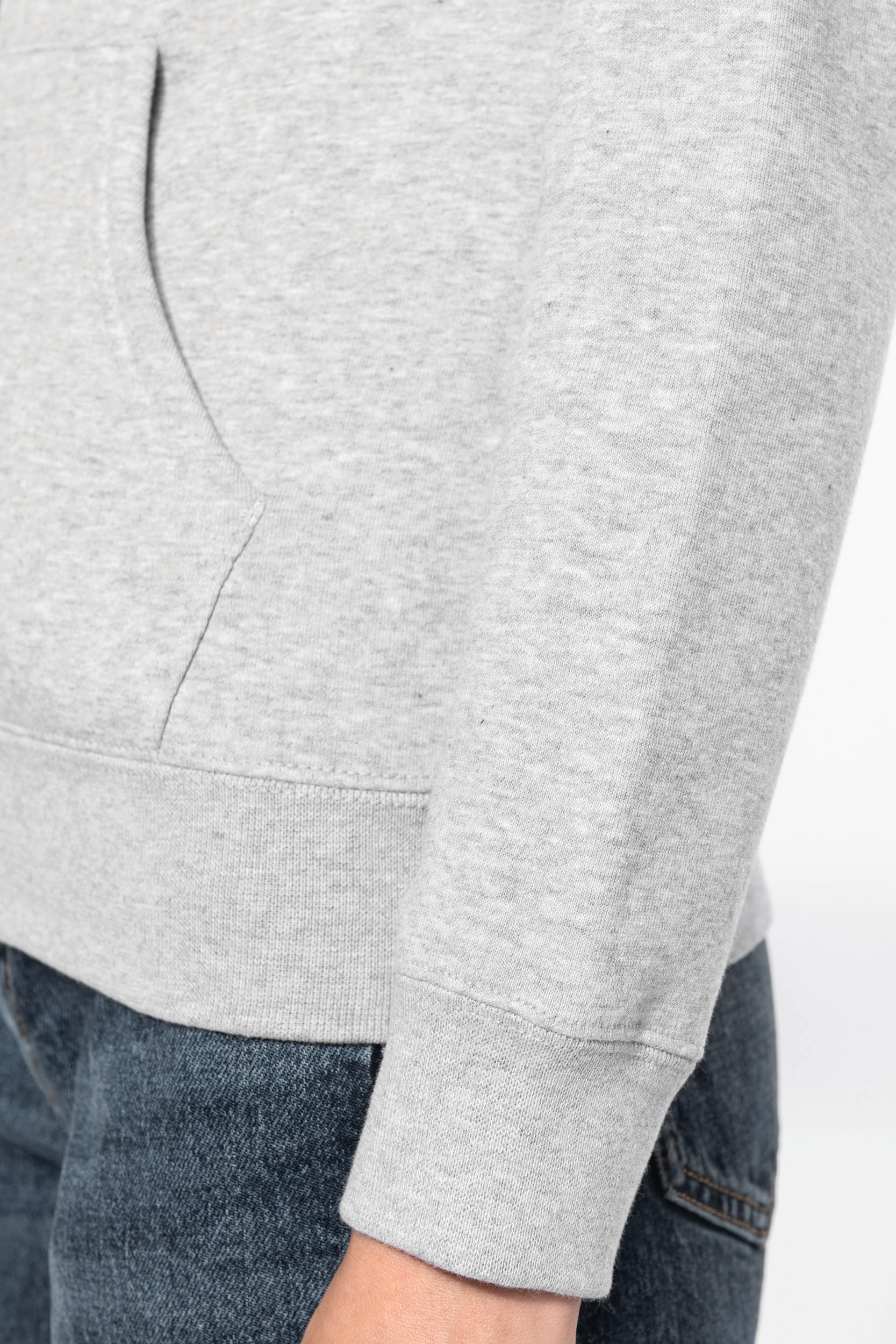 DAMEN-KAPUZENSWEATSHIRT BICOLOR mit Reißverschluss