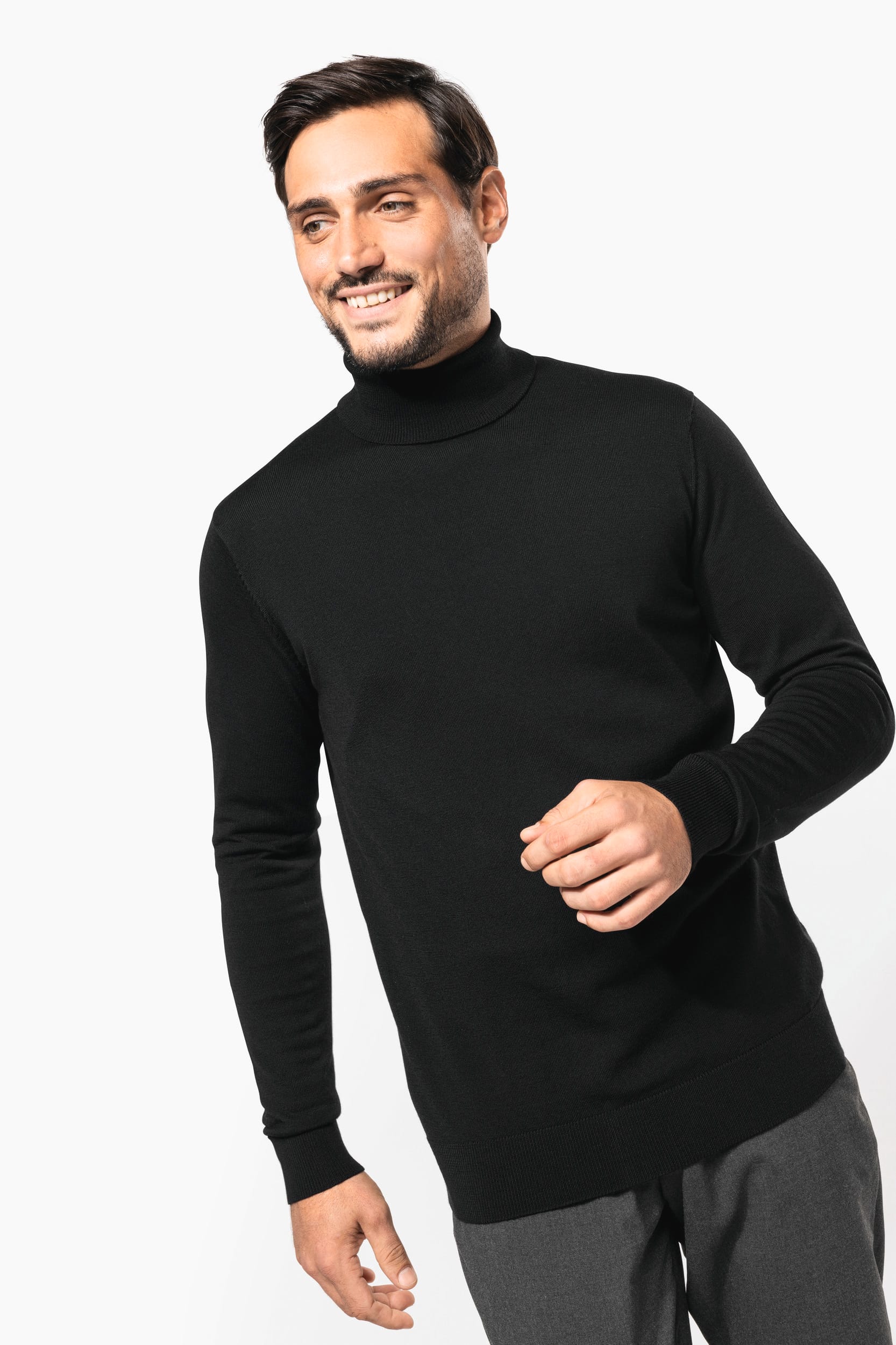 Merino-Herrenpullover mit Rollkragen