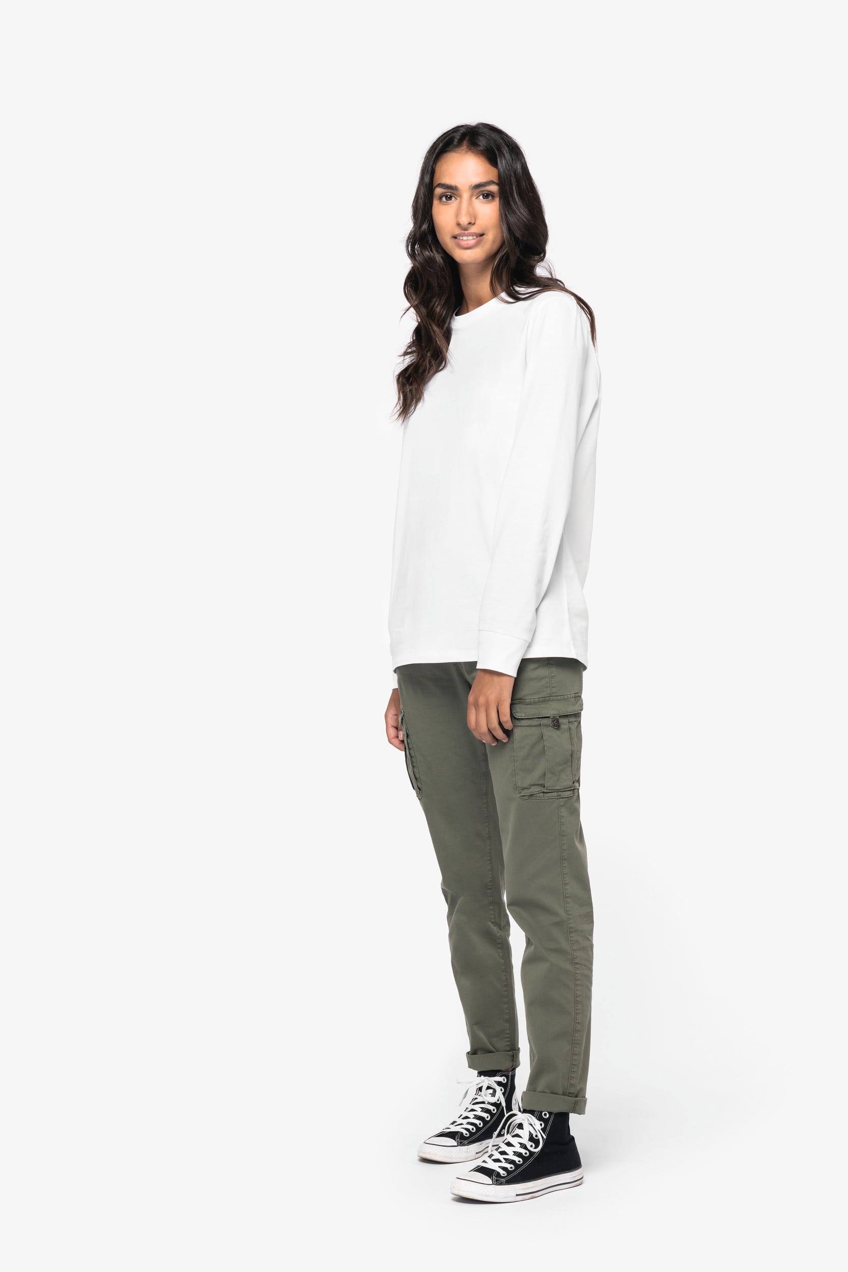 Umweltfreundliche ausgewaschene Cargohose für Damen