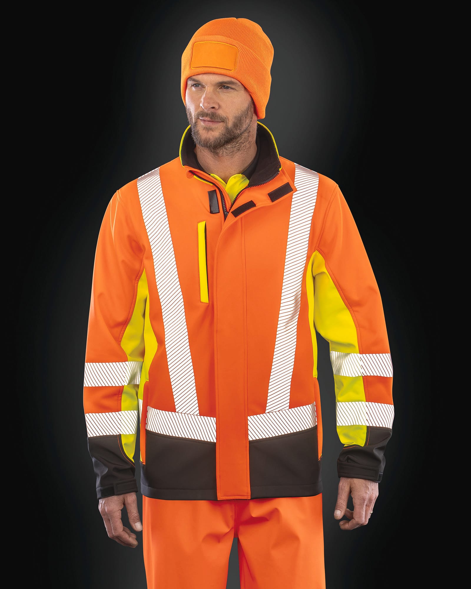 Recycelte 3-lagige Softshell-Sicherheitsjacke