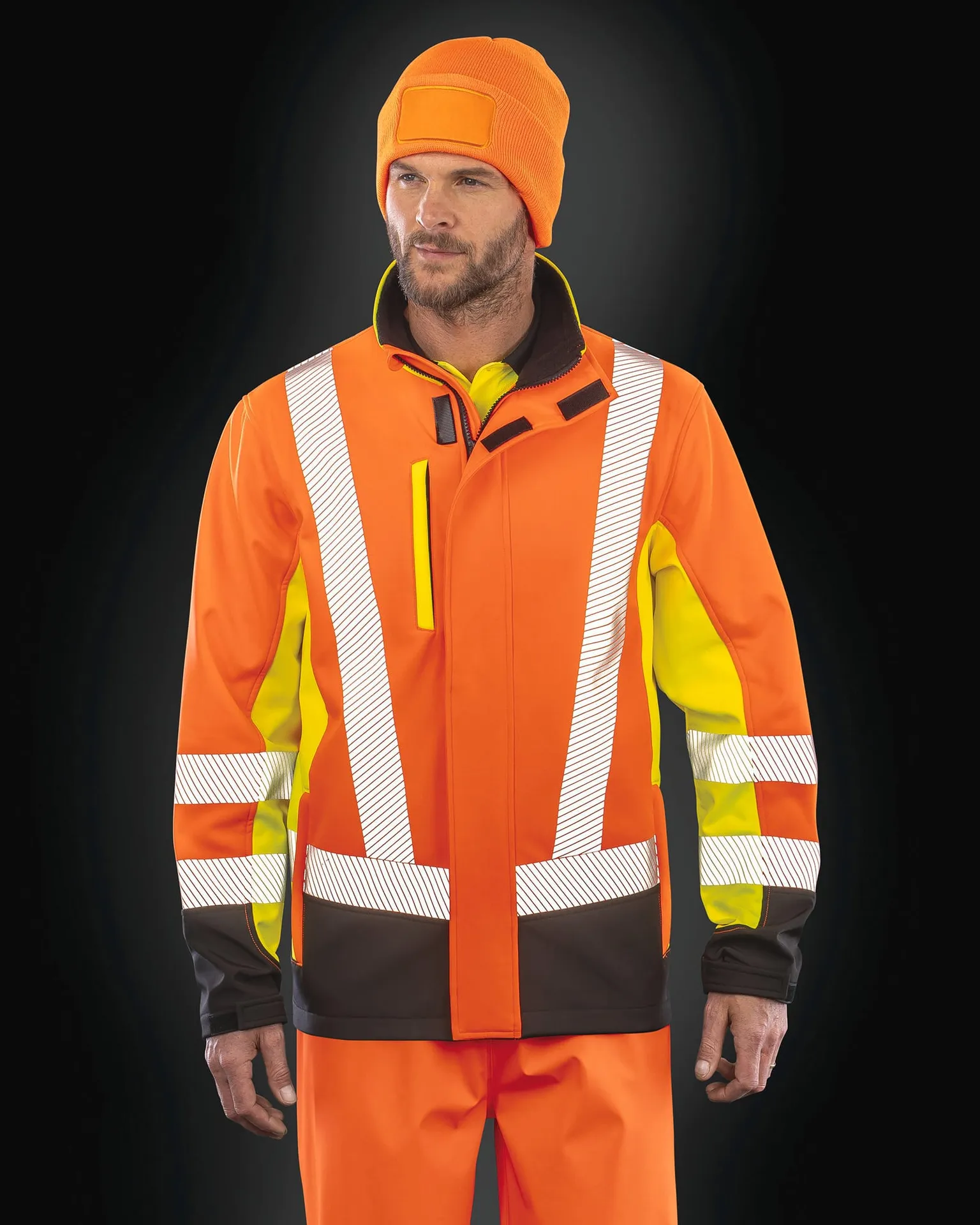 Recycelte 3-lagige Softshell-Sicherheitsjacke