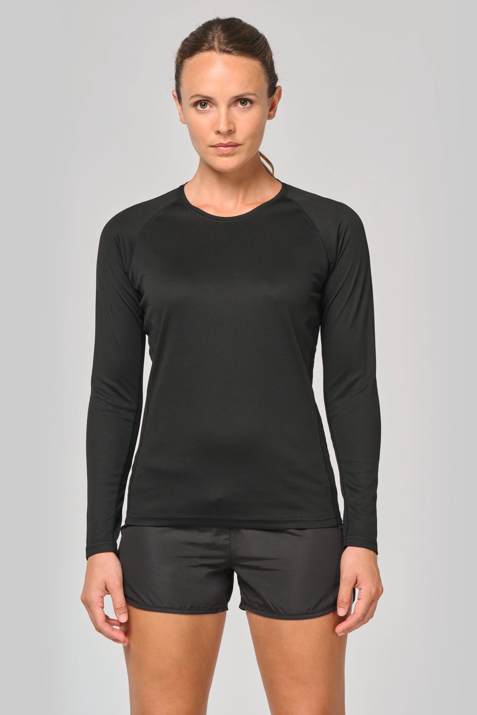 Damen Basic Sport Funktionsshirt Langarm