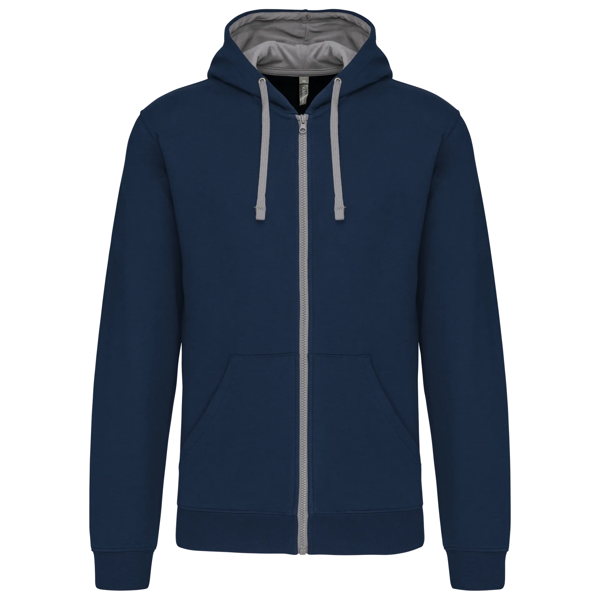 HERREN-KAPUZENSWEATSHIRT BICOLOR mit Reißverschluss