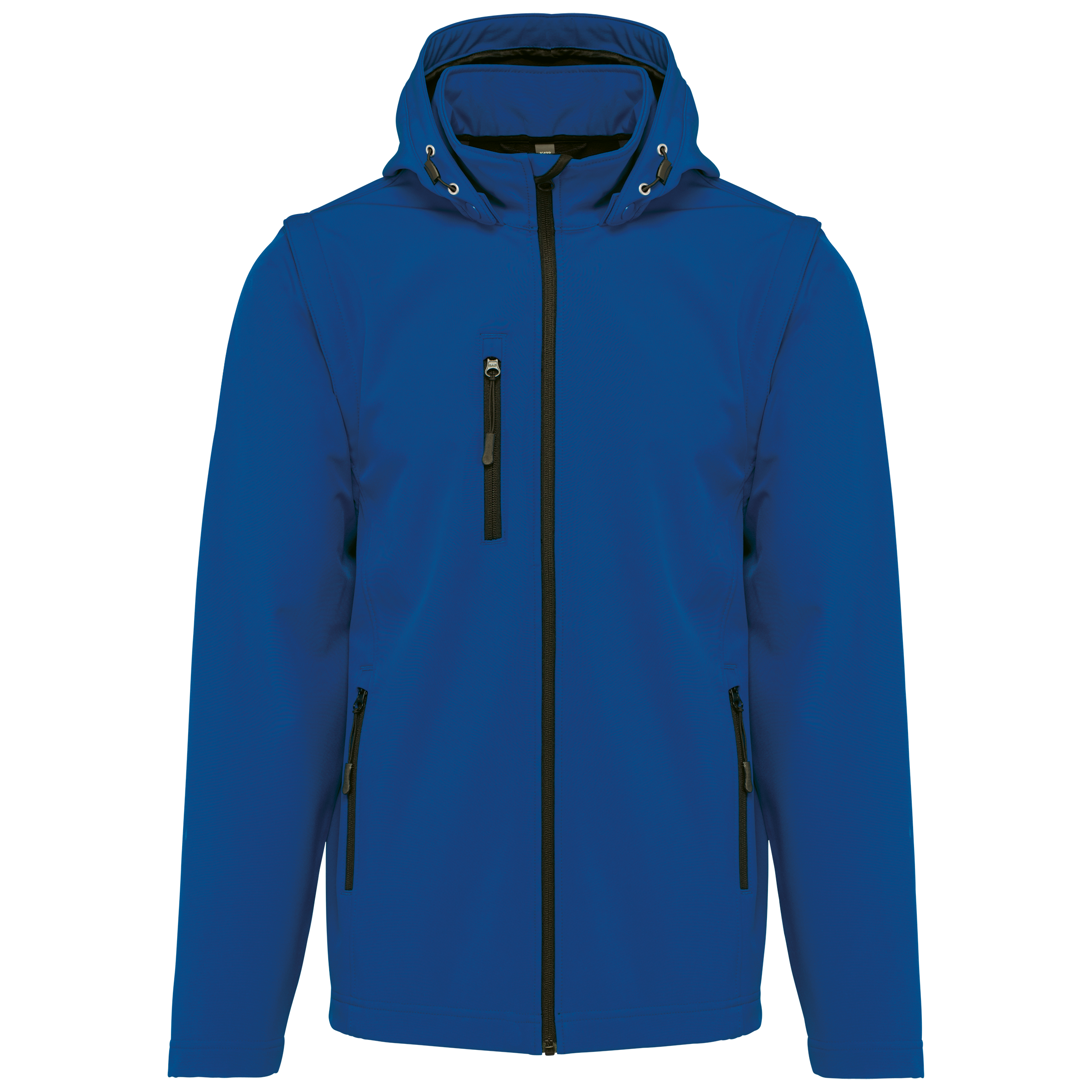 3-lagige Unisex-Softshell-Jacke mit Kapuze und abnehmbaren Ärmeln