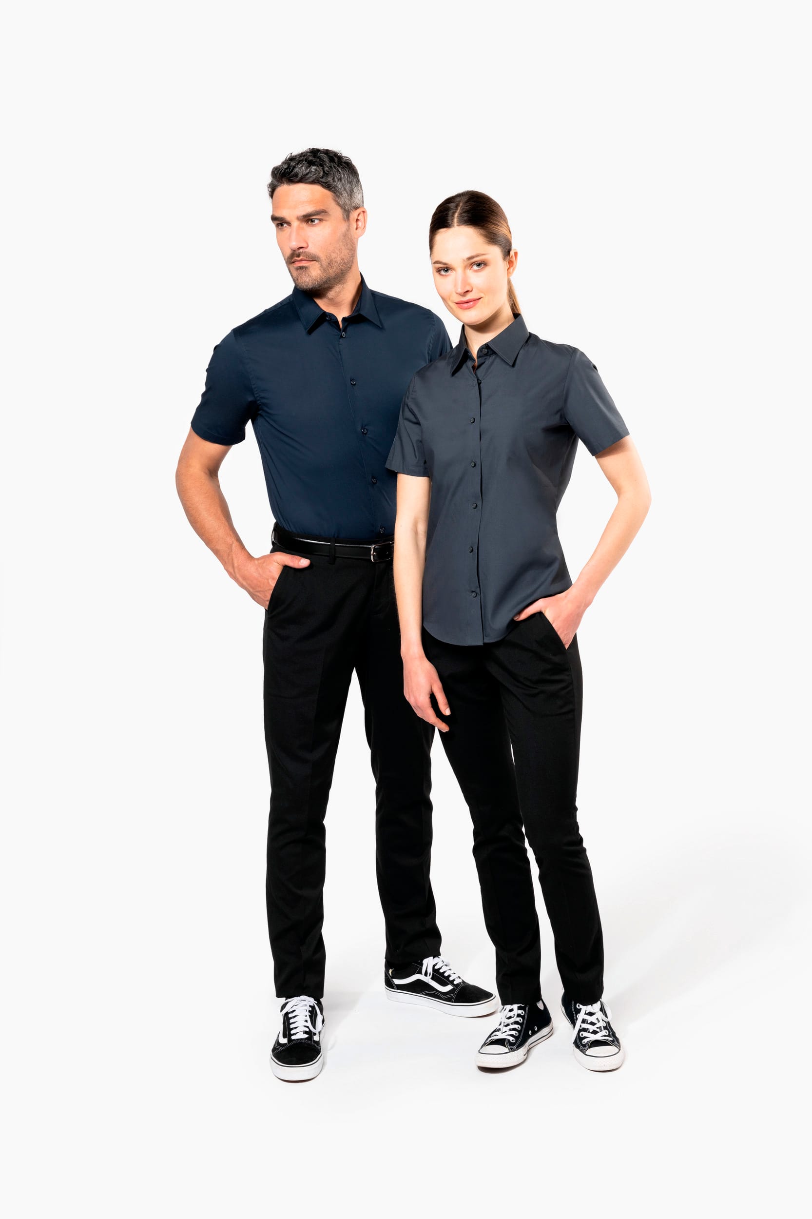 Damen Stretchbluse Kurzarm