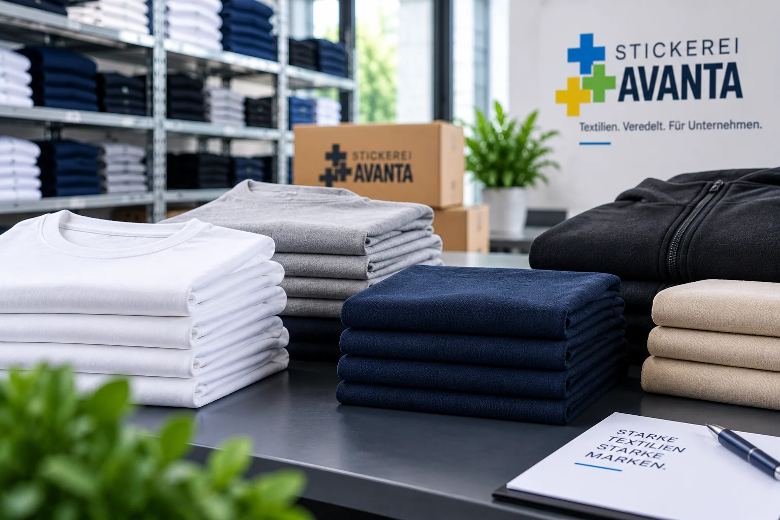 Firmenkleidung und Textilien ohne Veredelung bei Stickerei Avanta Berlin