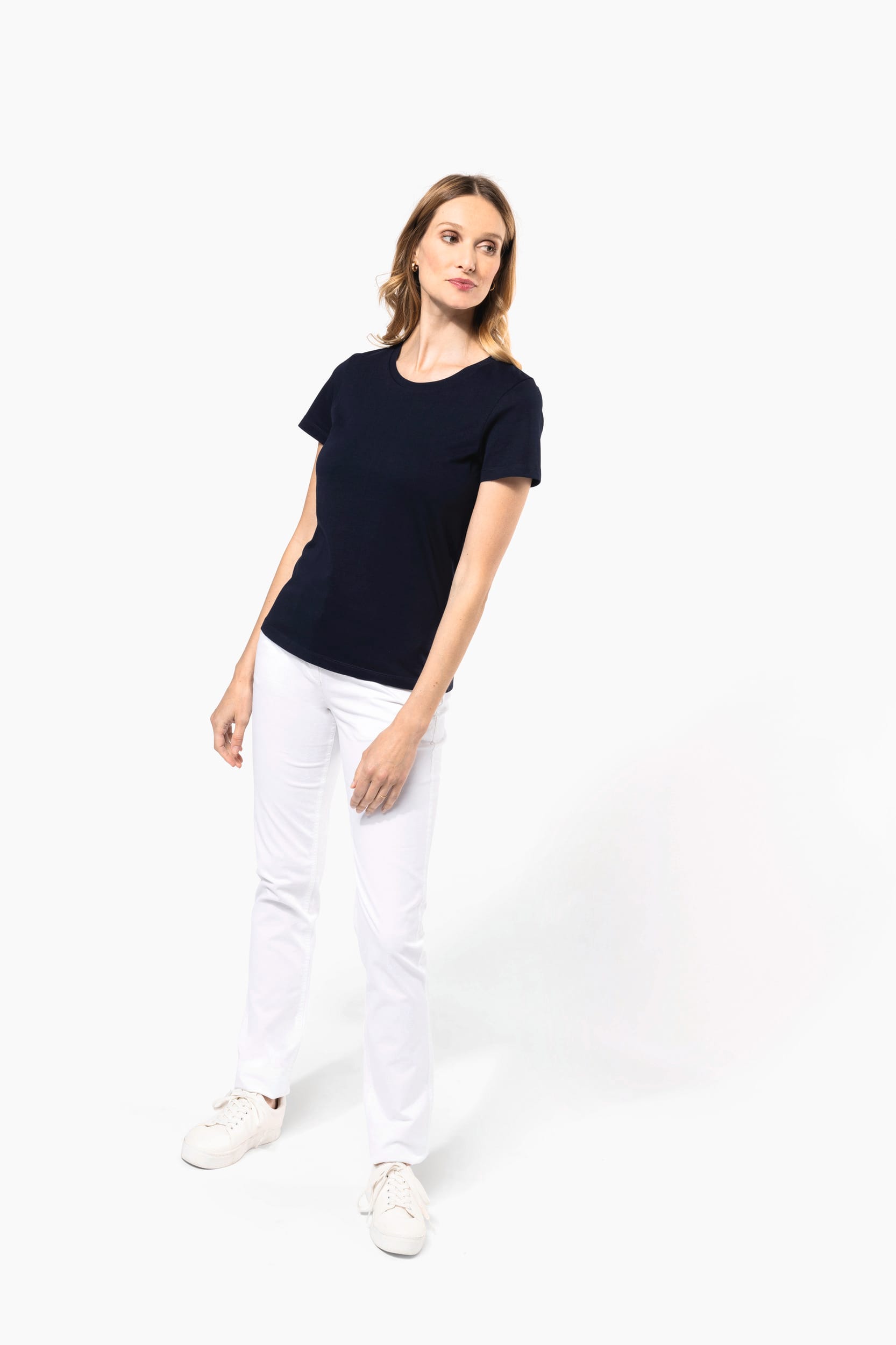 Supima® Damen-T-Shirt mit Rundhals ausschnitt und kurzen Ärmeln