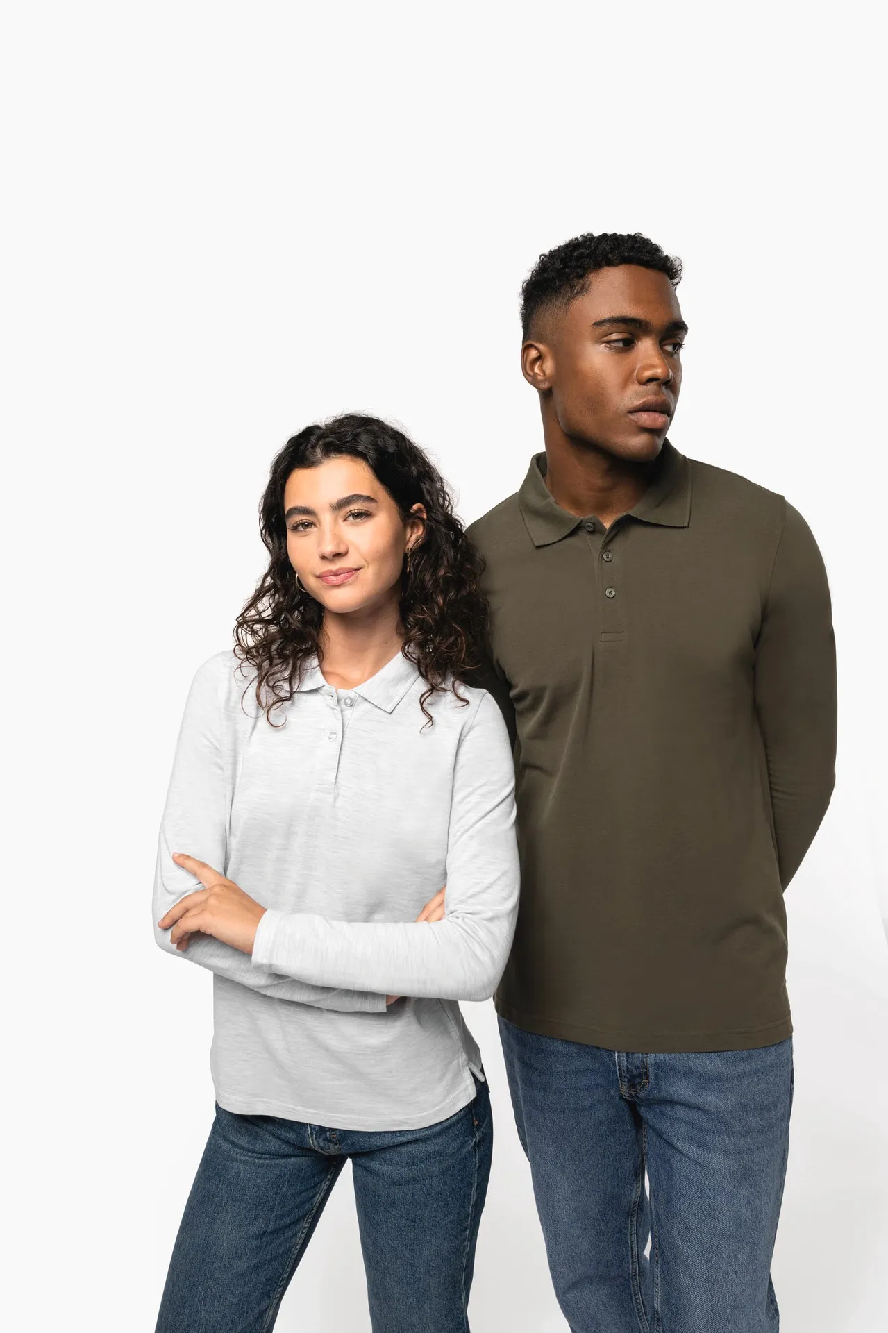 Damen Piqué Poloshirt Langarm