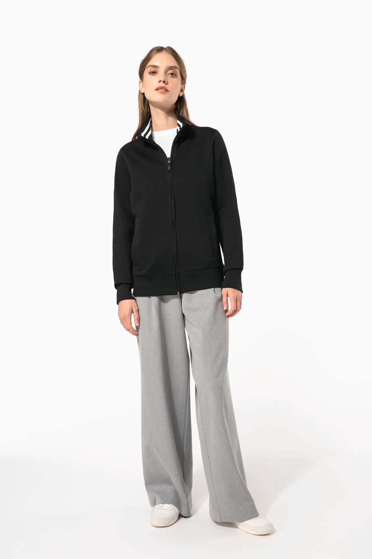 Damen Fleece-Sweater mit Zip