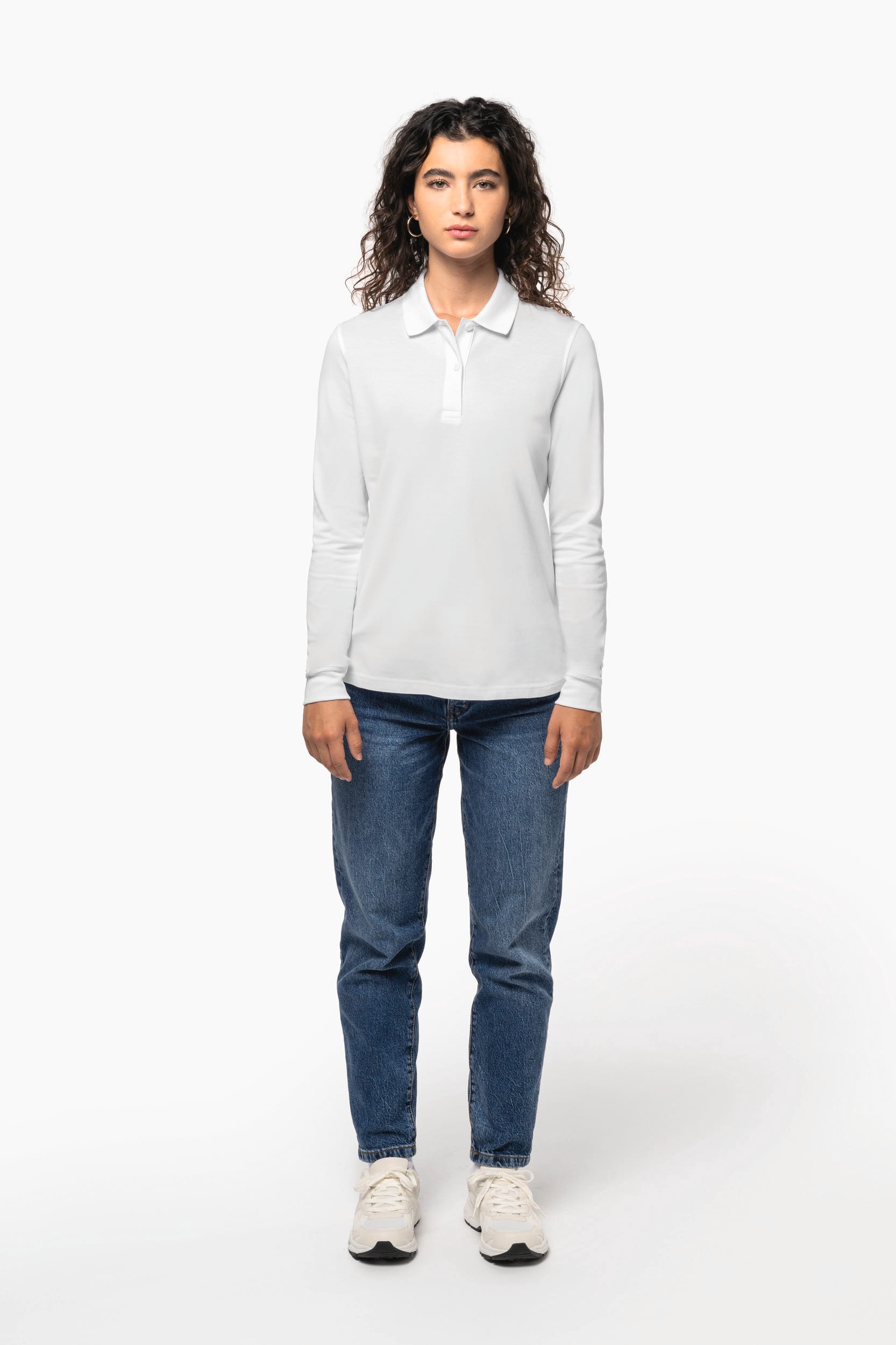 Damen Piqué-Polohemd lange Ärmel Bio180