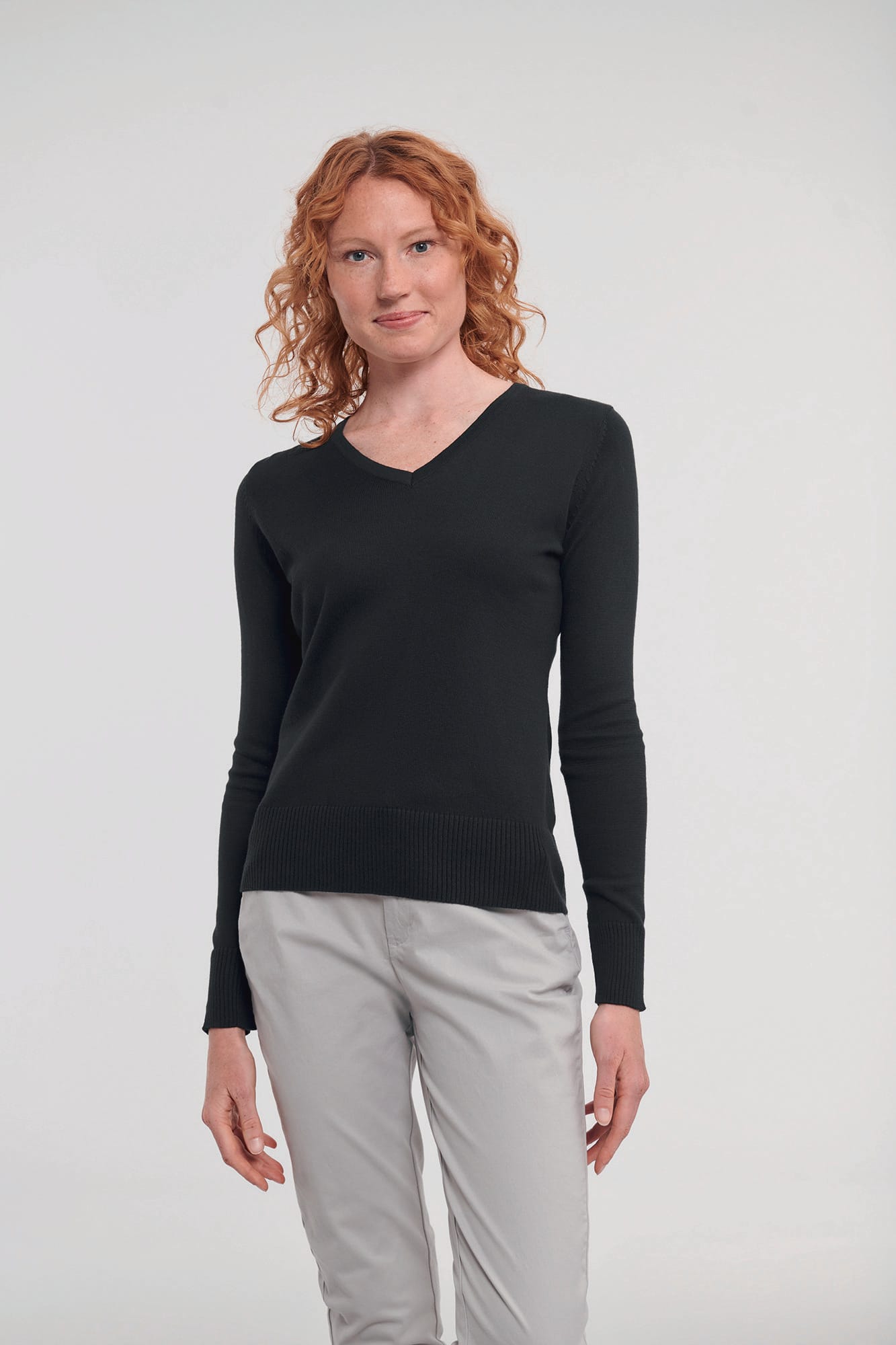 Ladies' V-neck Knitted Pullover