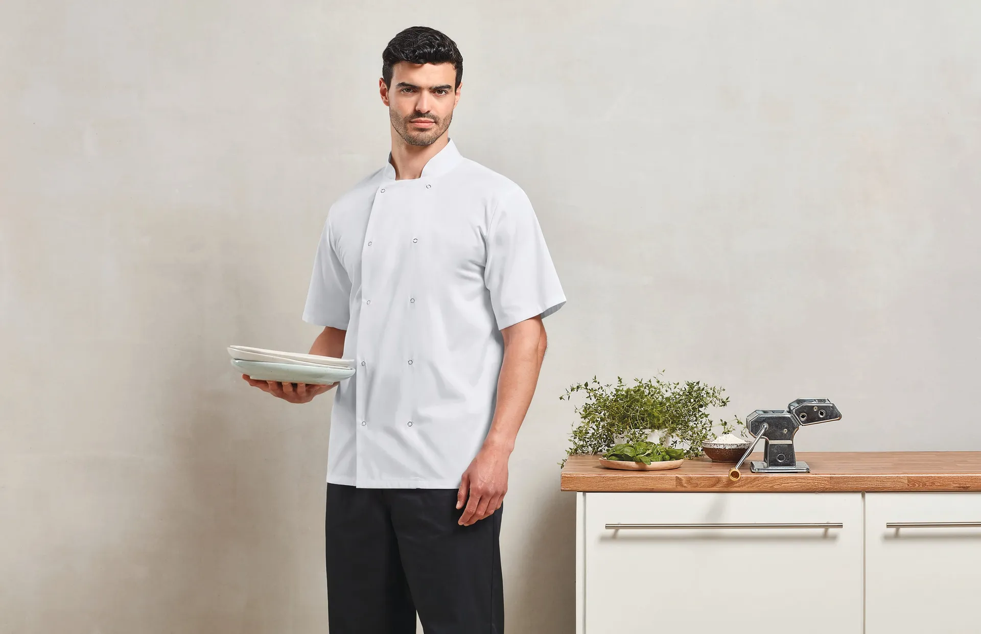 Studded Front Chef's Jacket