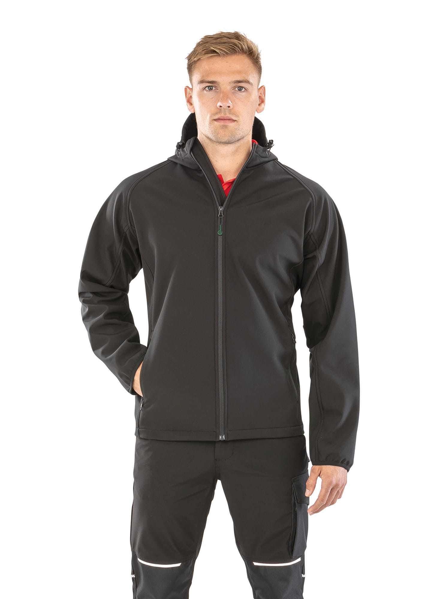 Recycelte 3-Lagen-Softshelljacke für Herren mit Kapuze
