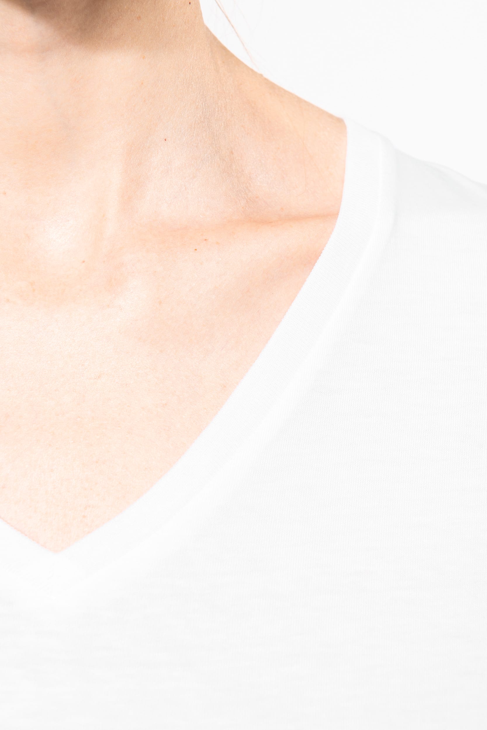 Supima® Damen-T-Shirt mit V-Ausschnitt und langen Ärmeln