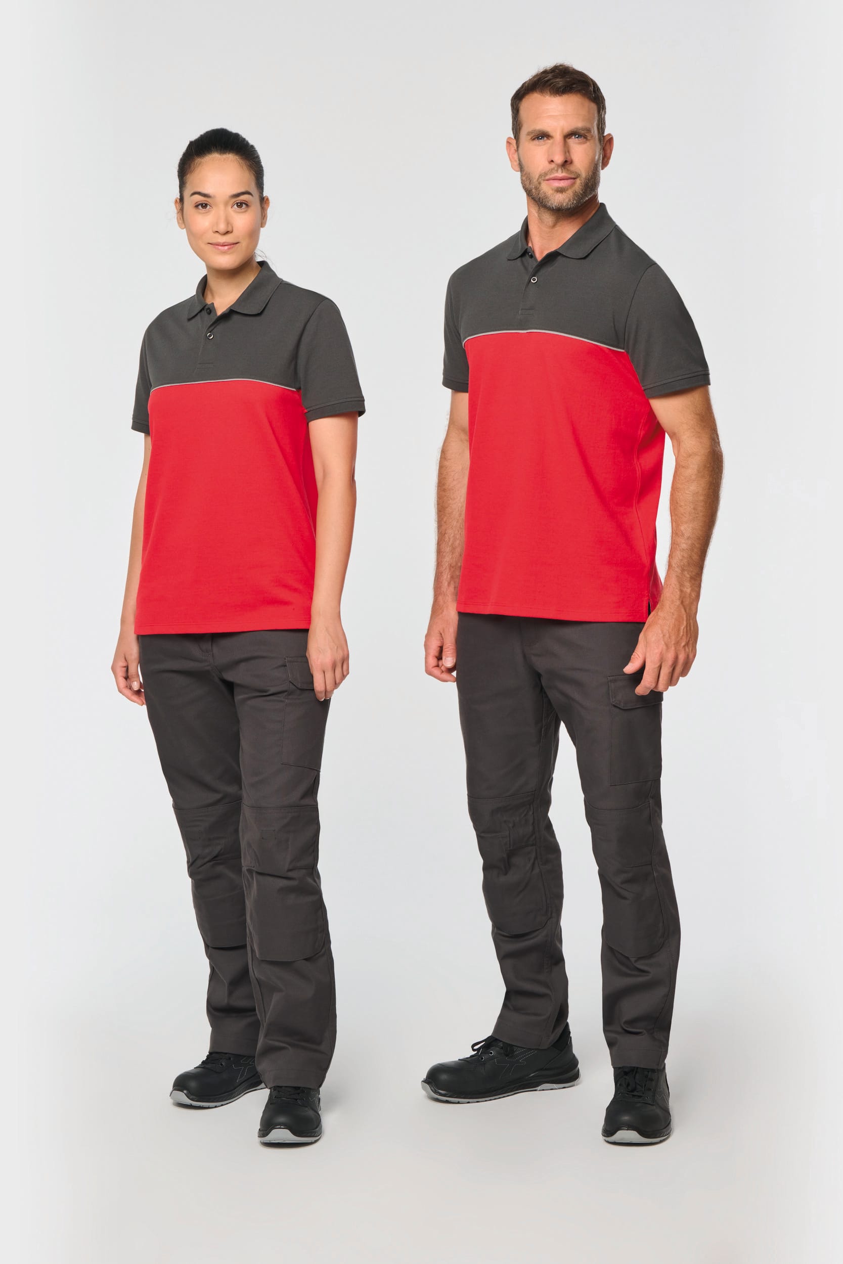 Zweifarbiges Kurzarm-Unisex-Polohemd
