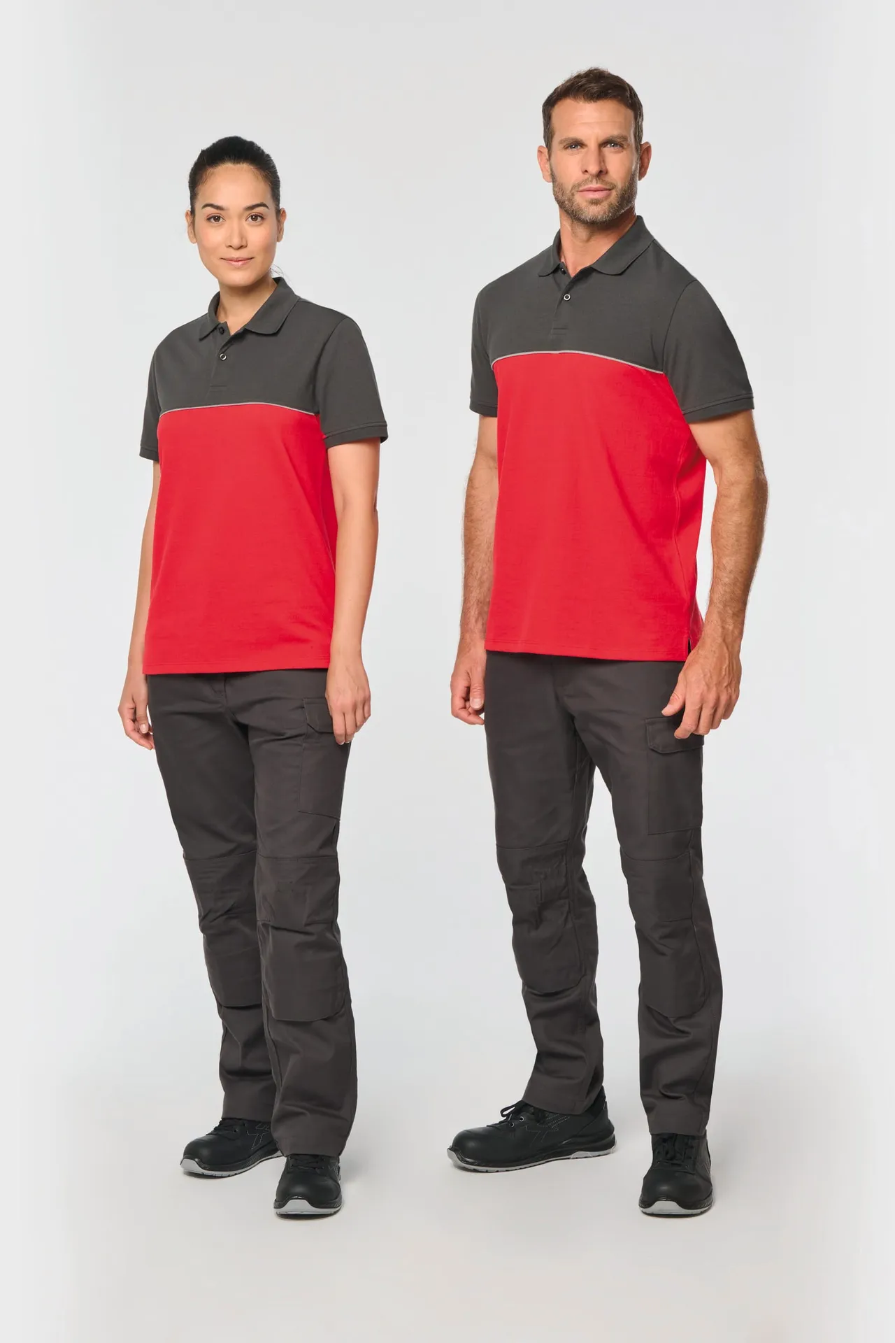 Zweifarbiges Kurzarm-Unisex-Polohemd