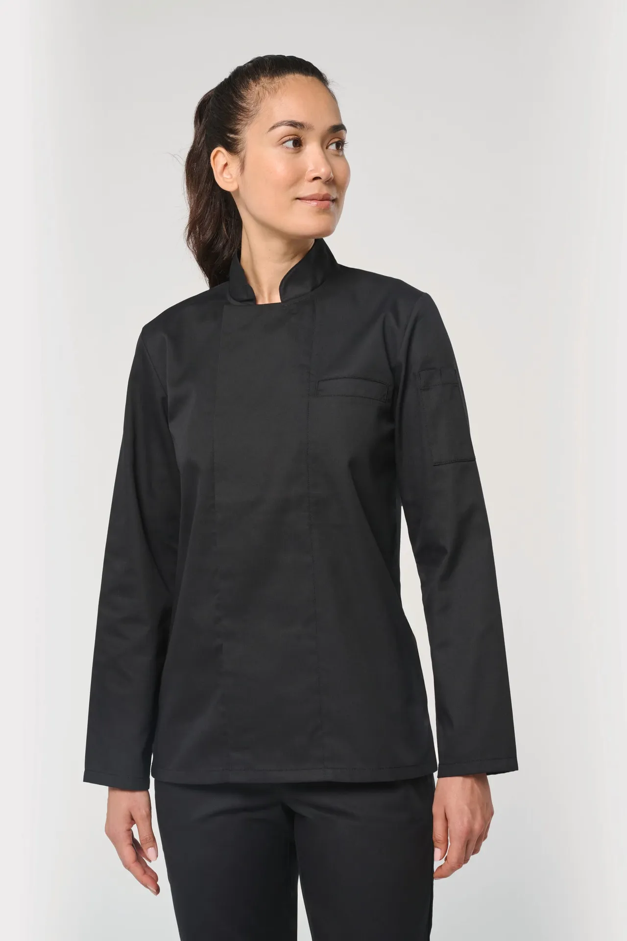 Umweltfreundliche Unisex-Kochjacke mit langen Ärmeln