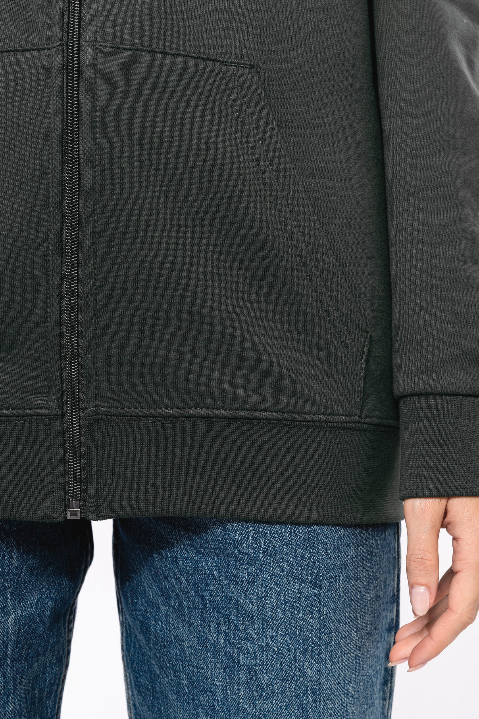 Recyceltes Unisex-Sweatshirt mit Reißverschluss und Kapuze