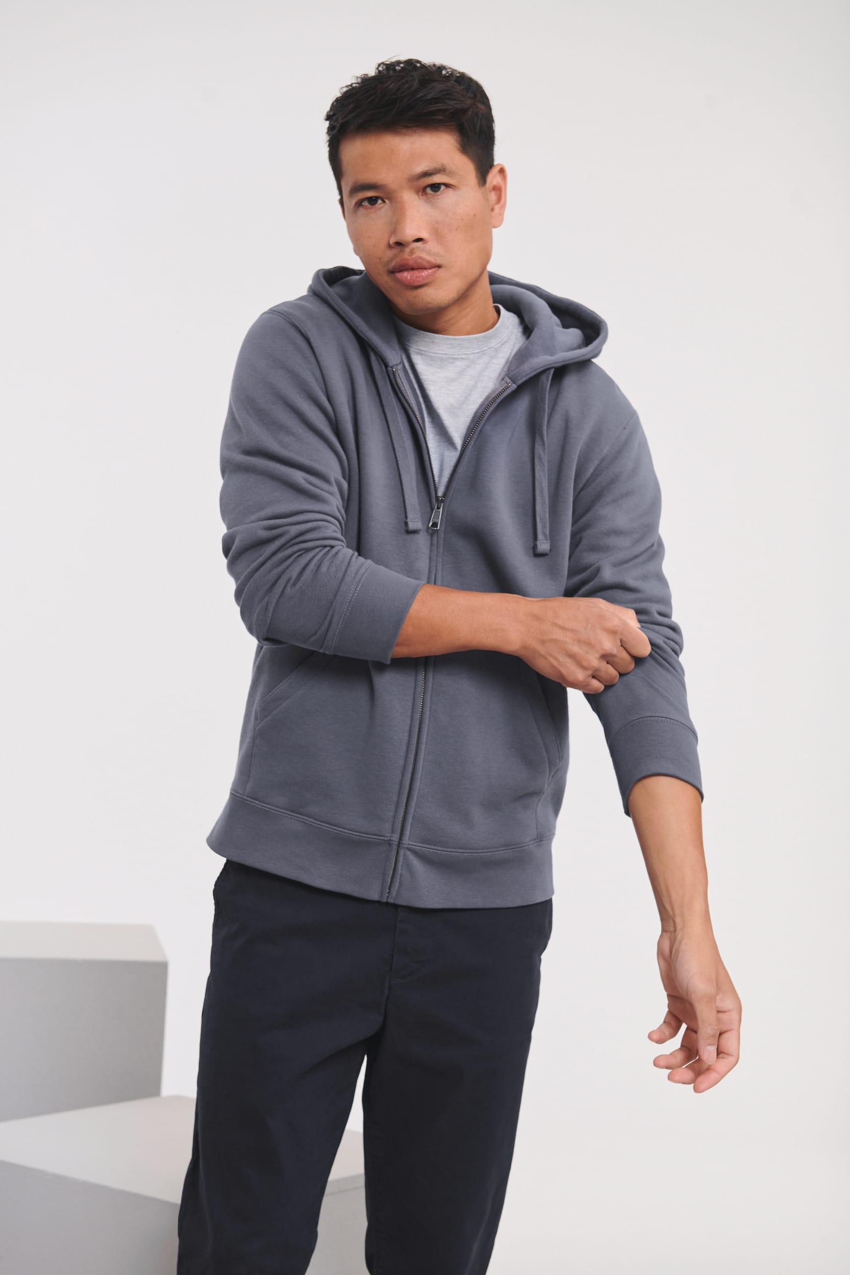 Kapuzen-Sweatshirt mit Reißverschluss mit Logo Druck inkl Kopie