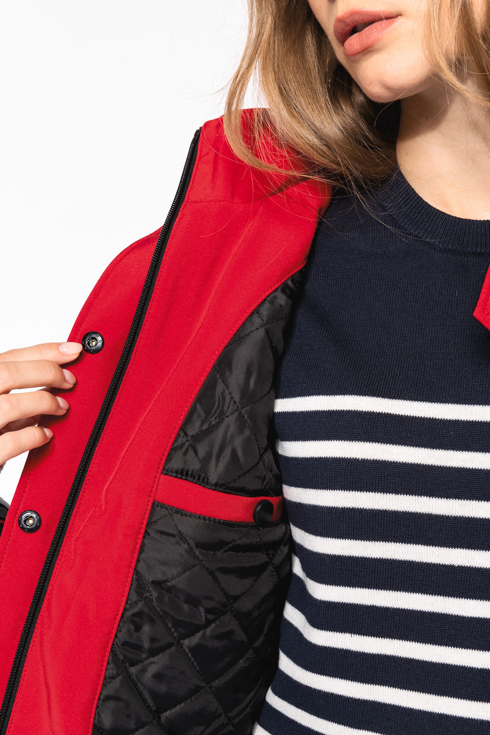 Damenparka Softshell wattiert mit Kapuze
