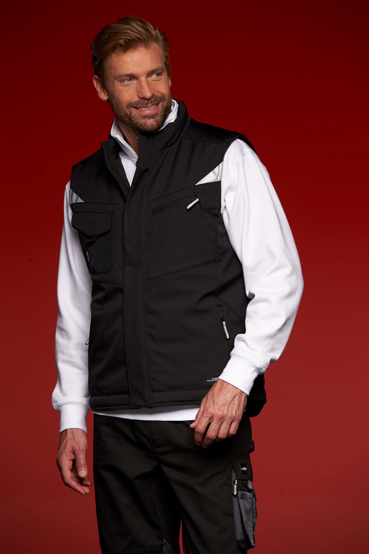 James & Nicholson JN825 – Robuste Winter Softshell-Arbeitsweste mit CORDURA®