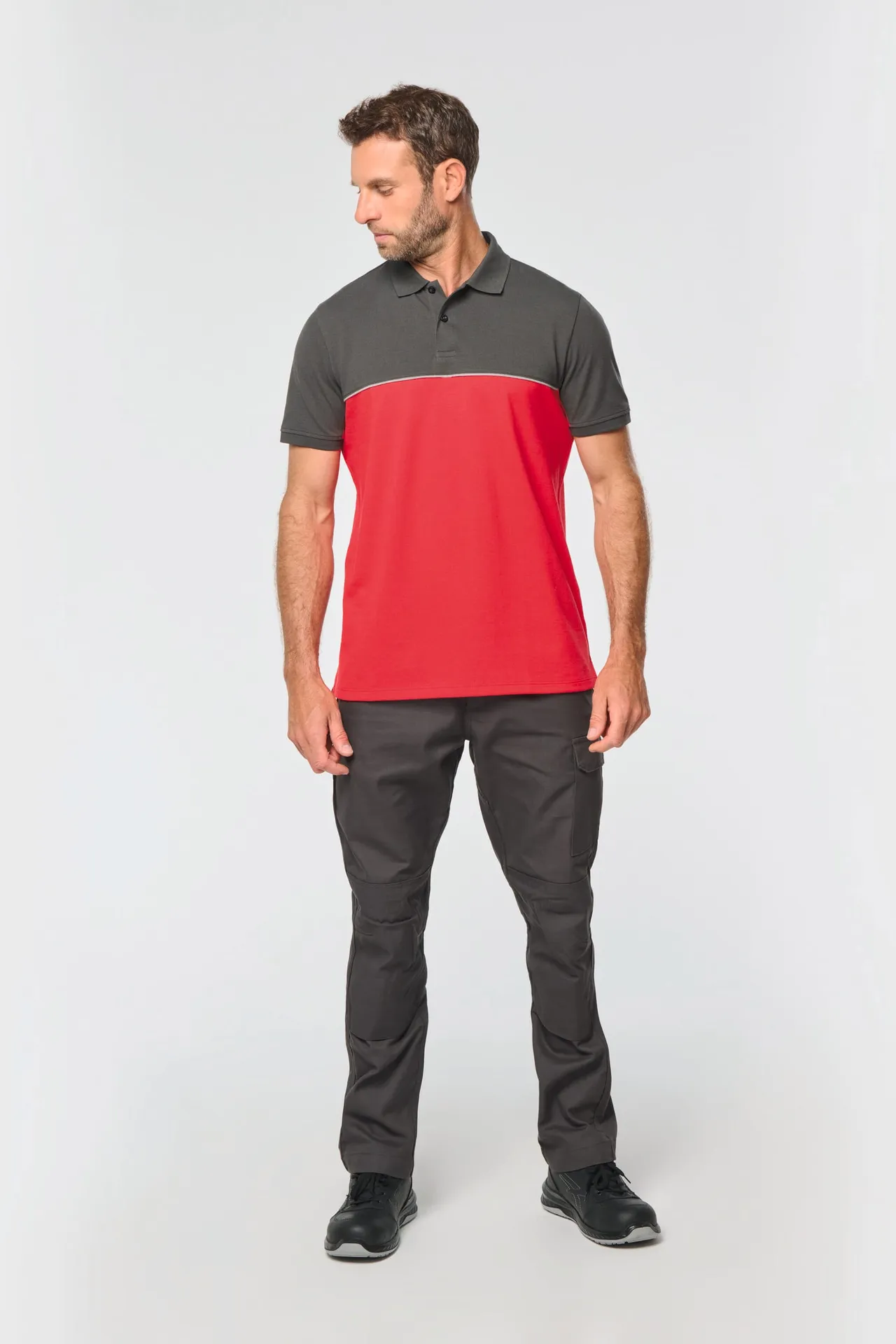 Zweifarbiges Kurzarm-Unisex-Polohemd