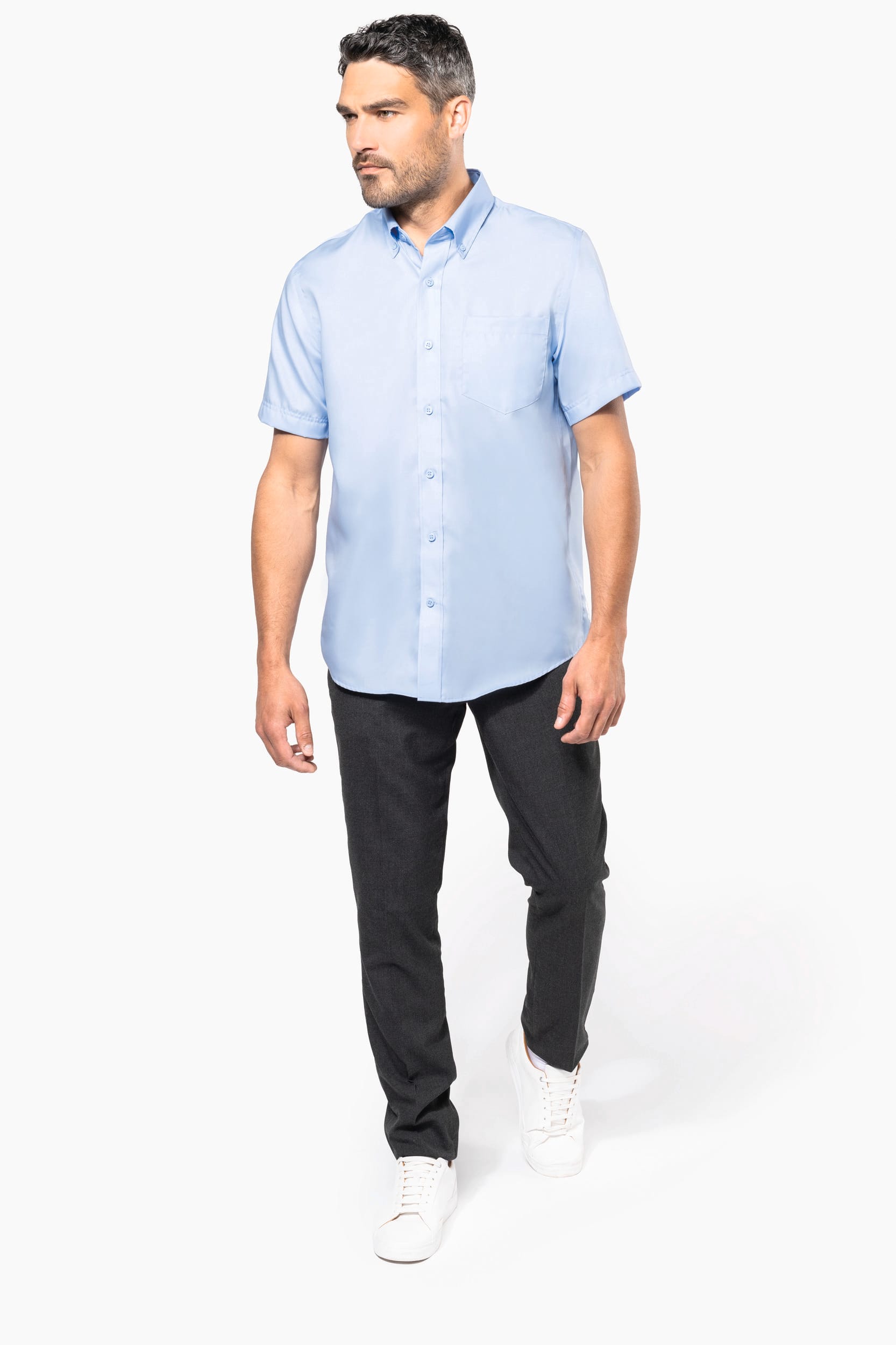 Herren Kurzarmhemd Bügelfrei Micro Twill