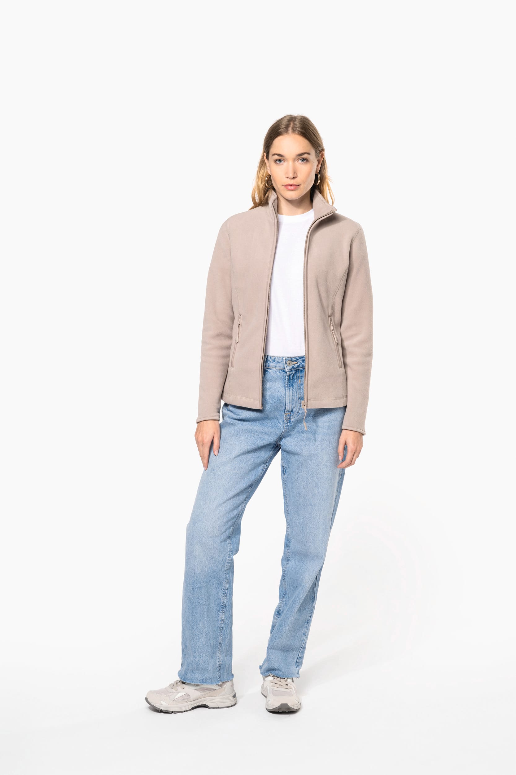 Mikrofleece-Jacke mit Reißverschluss für Damen