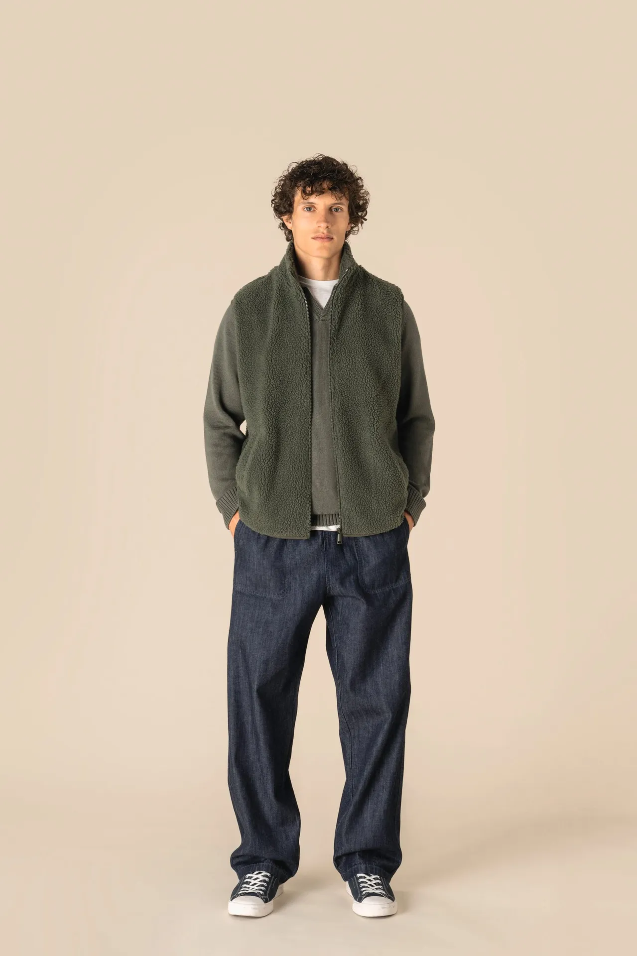 Ärmellose Sherpa-Jacke für Herren