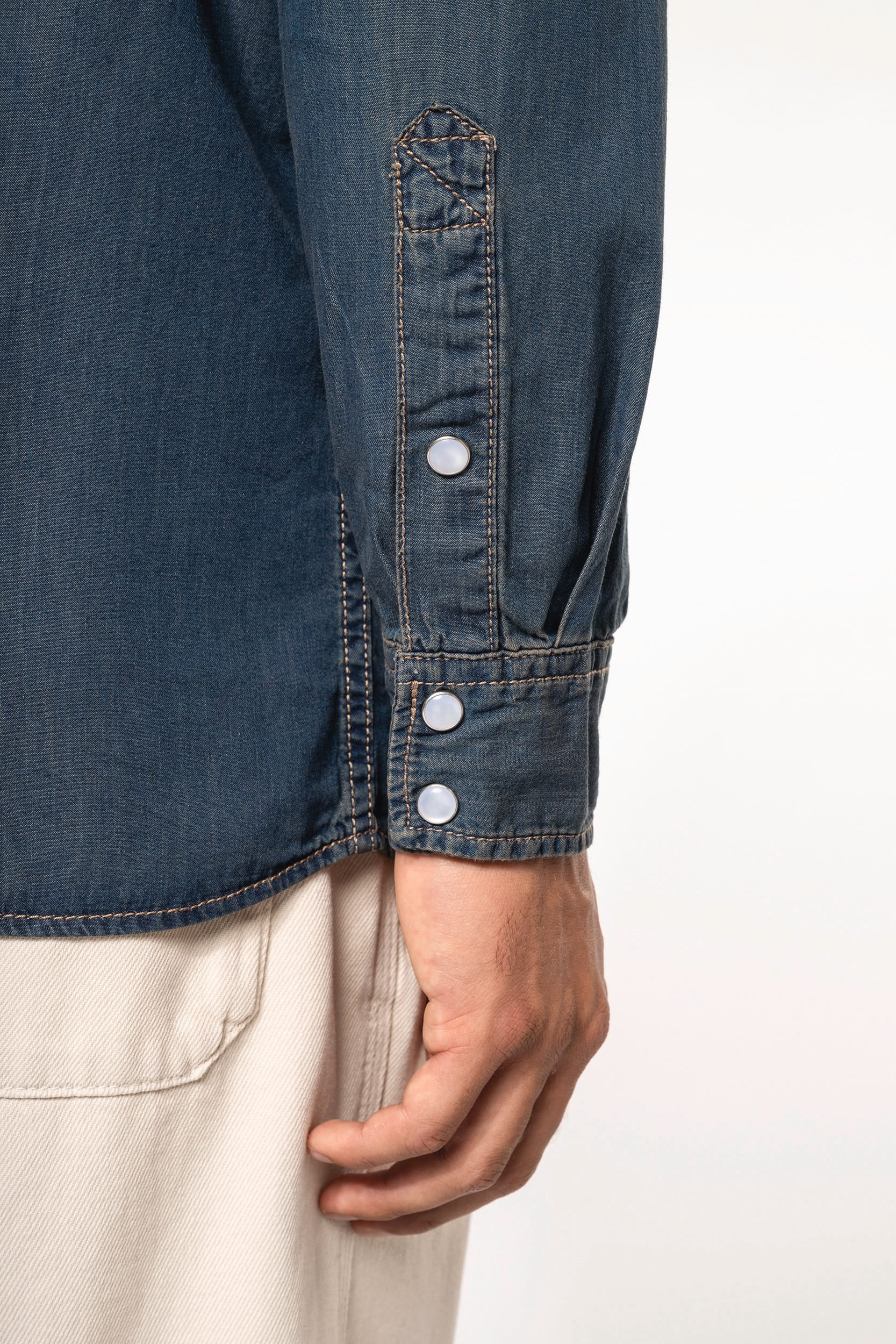 Herren denim-hemd langarm