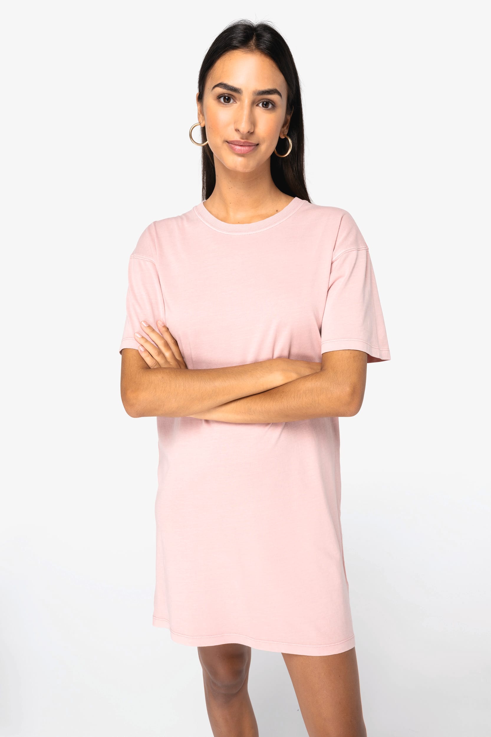 Umweltfreundliches ausgewaschenes Damen-T-Shirt-Kleid