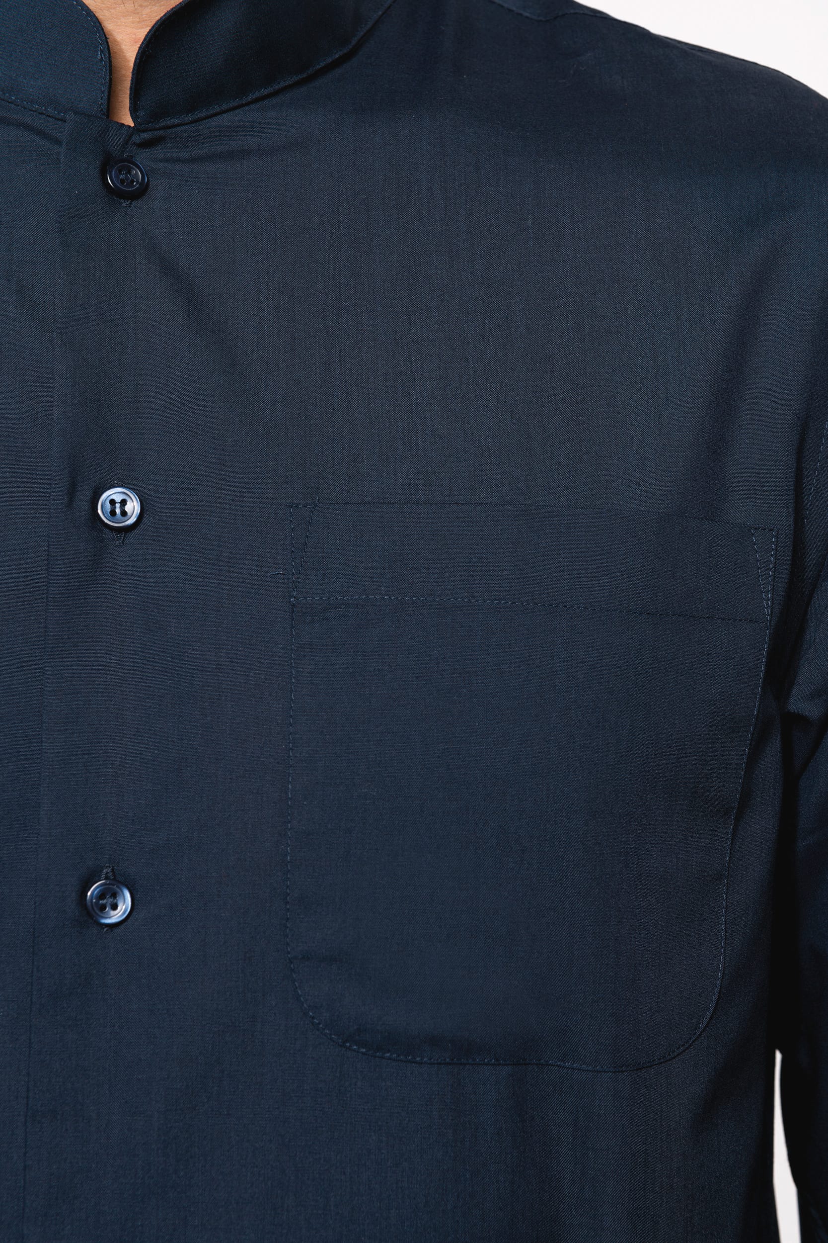 Herrenhemd mao-kragen langarm