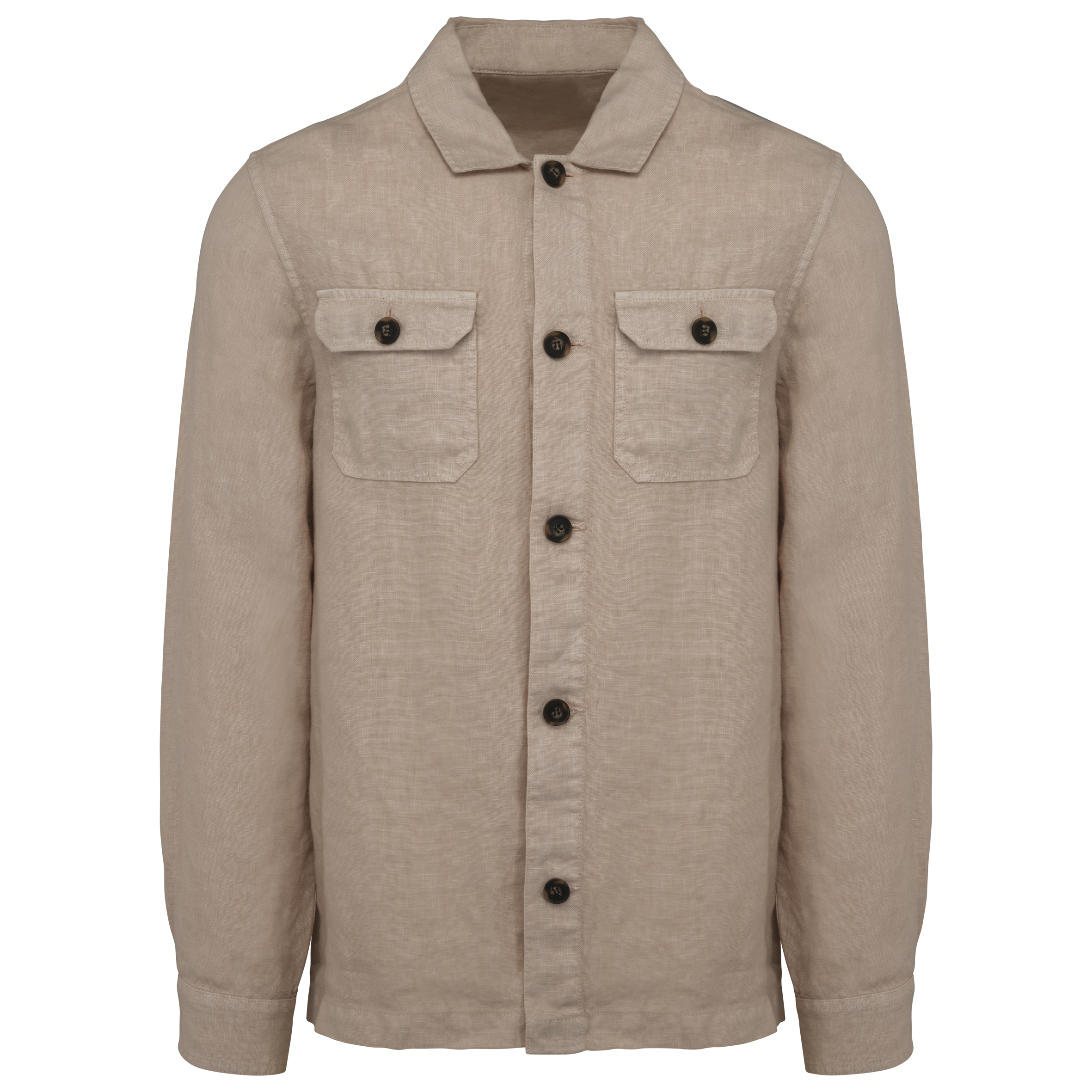 Ausgewaschene Herrenhemdjacke aus Leinen