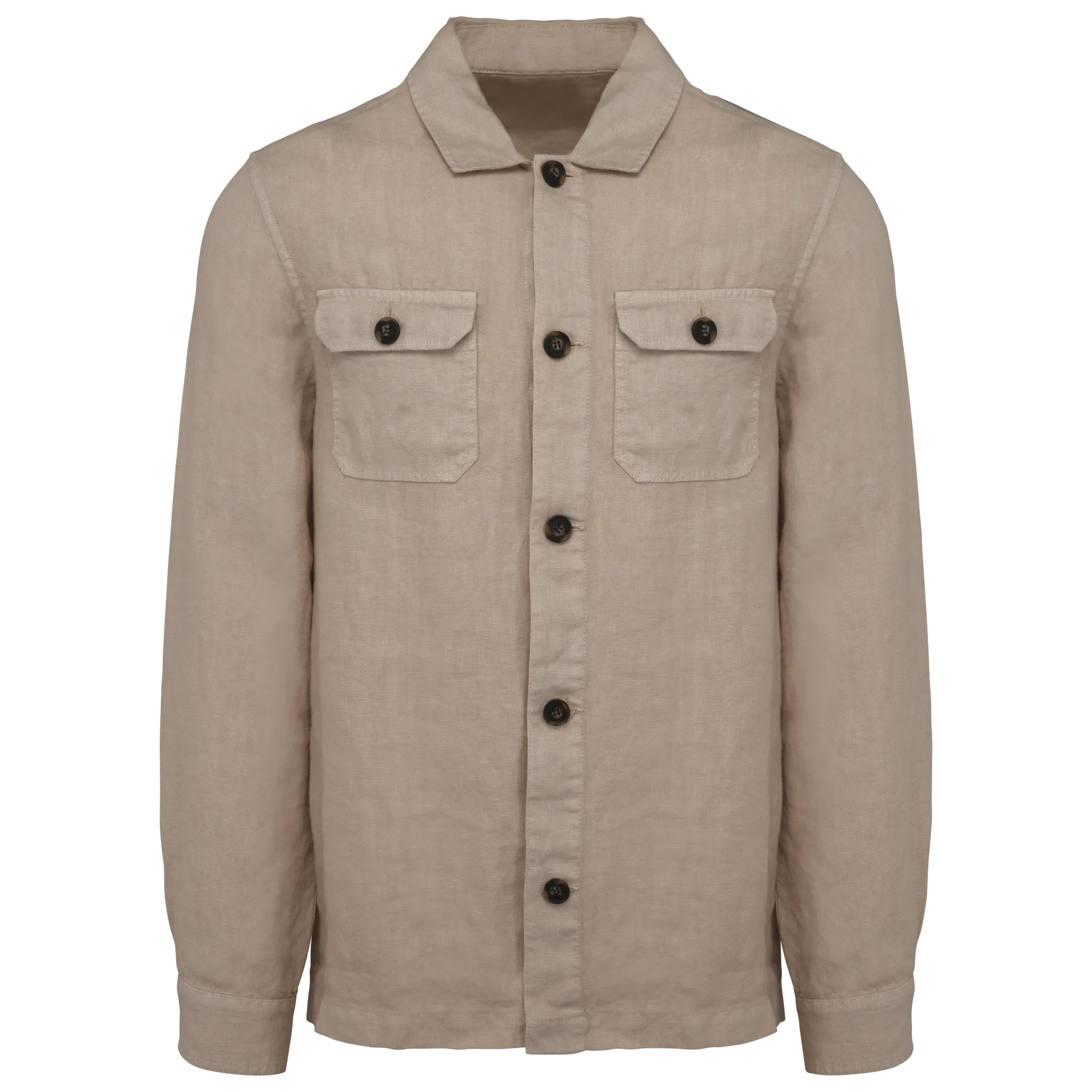 Ausgewaschene Herrenhemdjacke aus Leinen