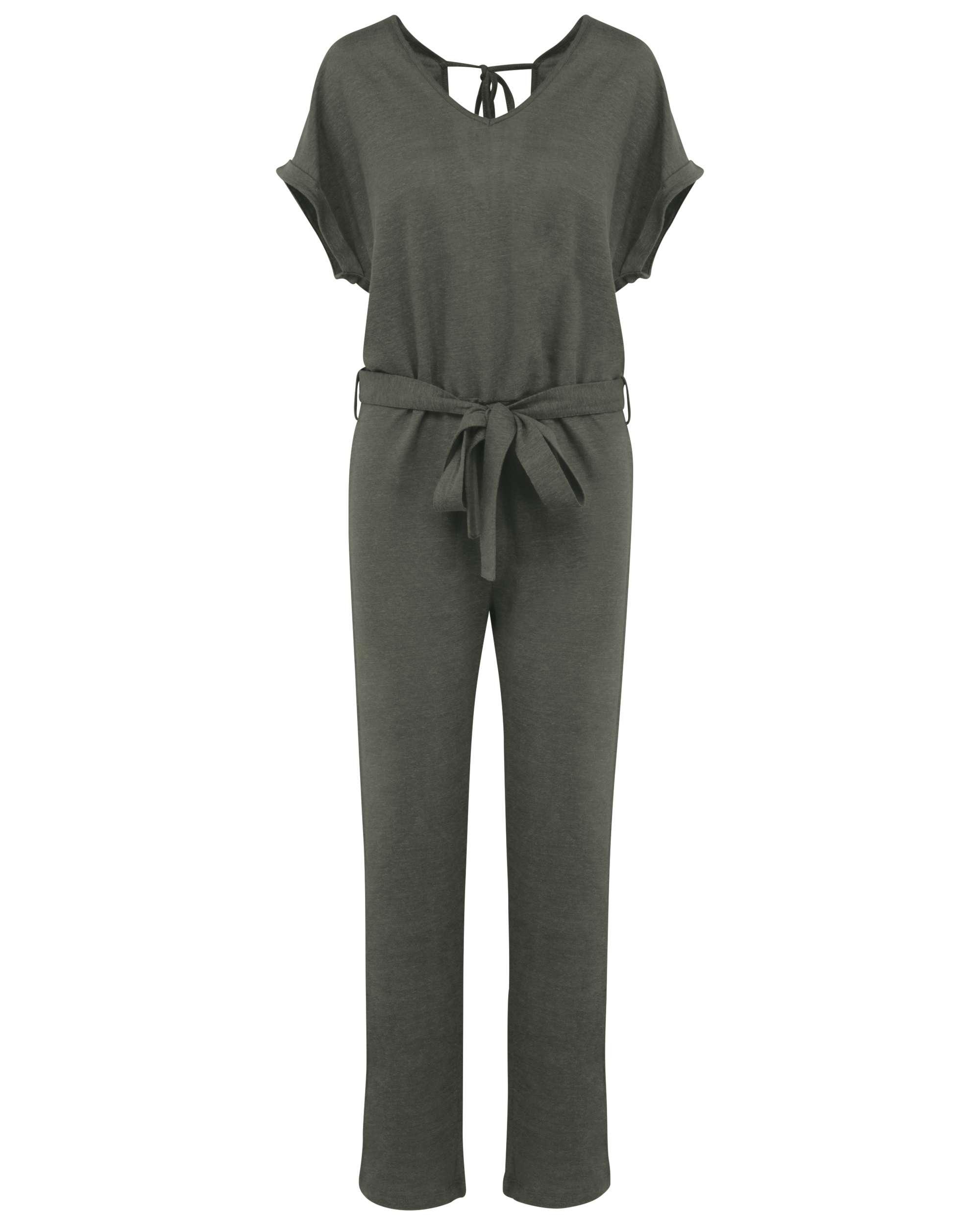Overall aus Leinenstrickstoff mit kurzen Ärmeln für Damen