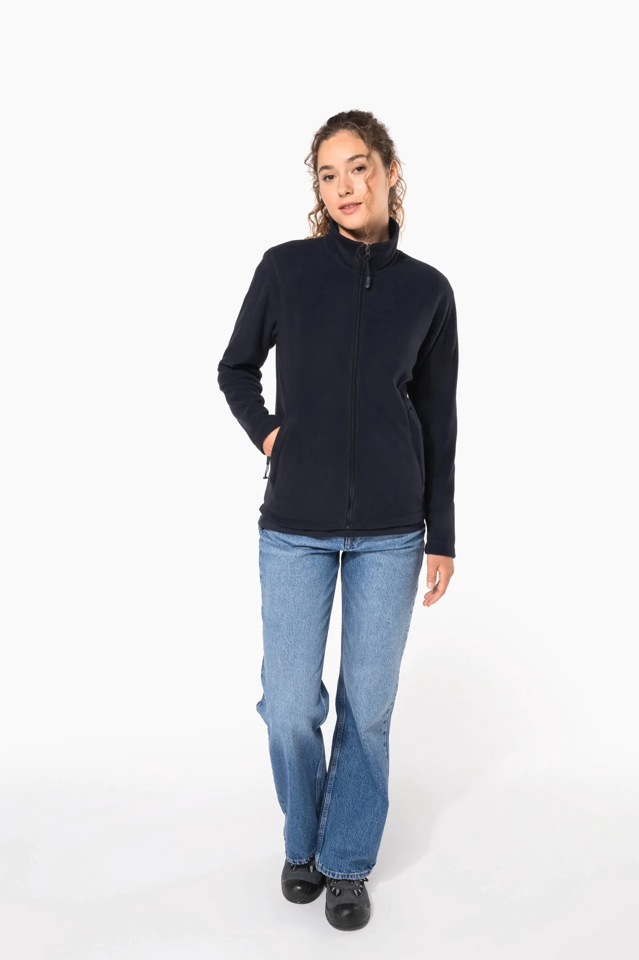 Mikrofleece-Jacke durchgehender Reißverschluss