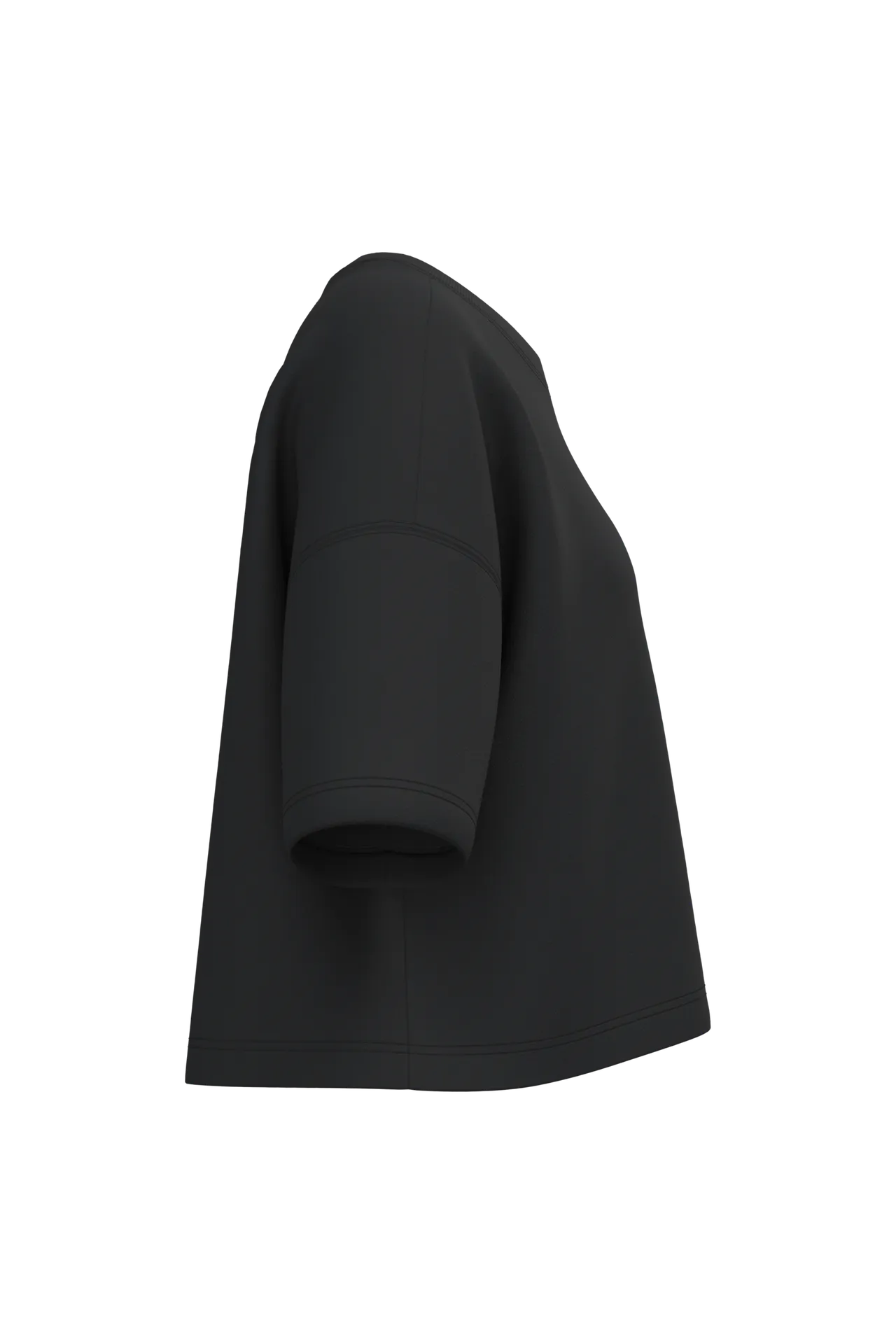 Damen Cropped-Sweatshirt mit kurzen Ärmeln und Rundhalsausschnitt