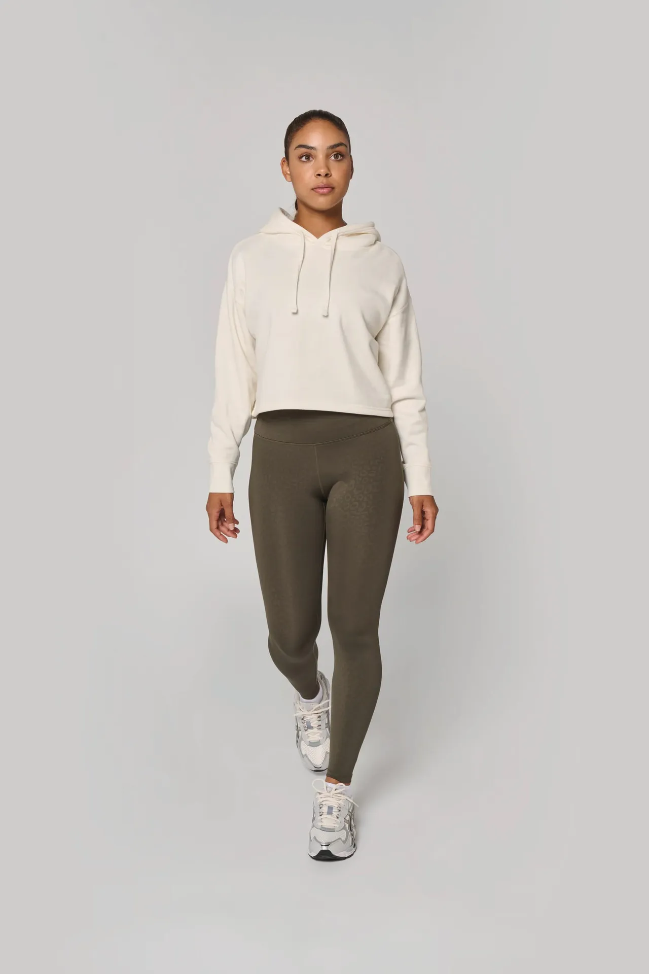 Damen Cropped-Sweatshirt mit Kapuze