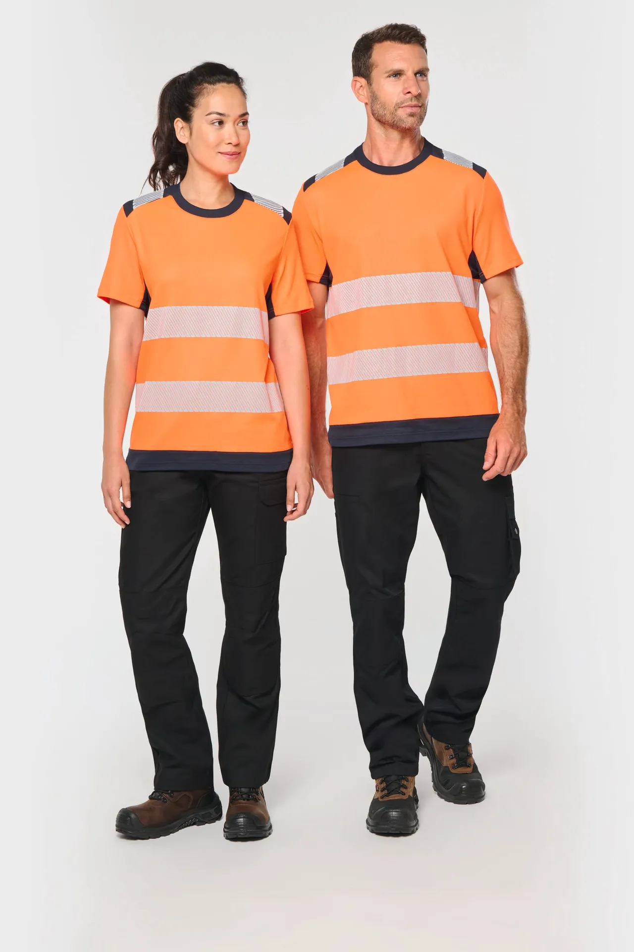 Recyceltes Sicherheits-T-Shirt mit Rundhalsausschnitt und kurzen Ärmeln