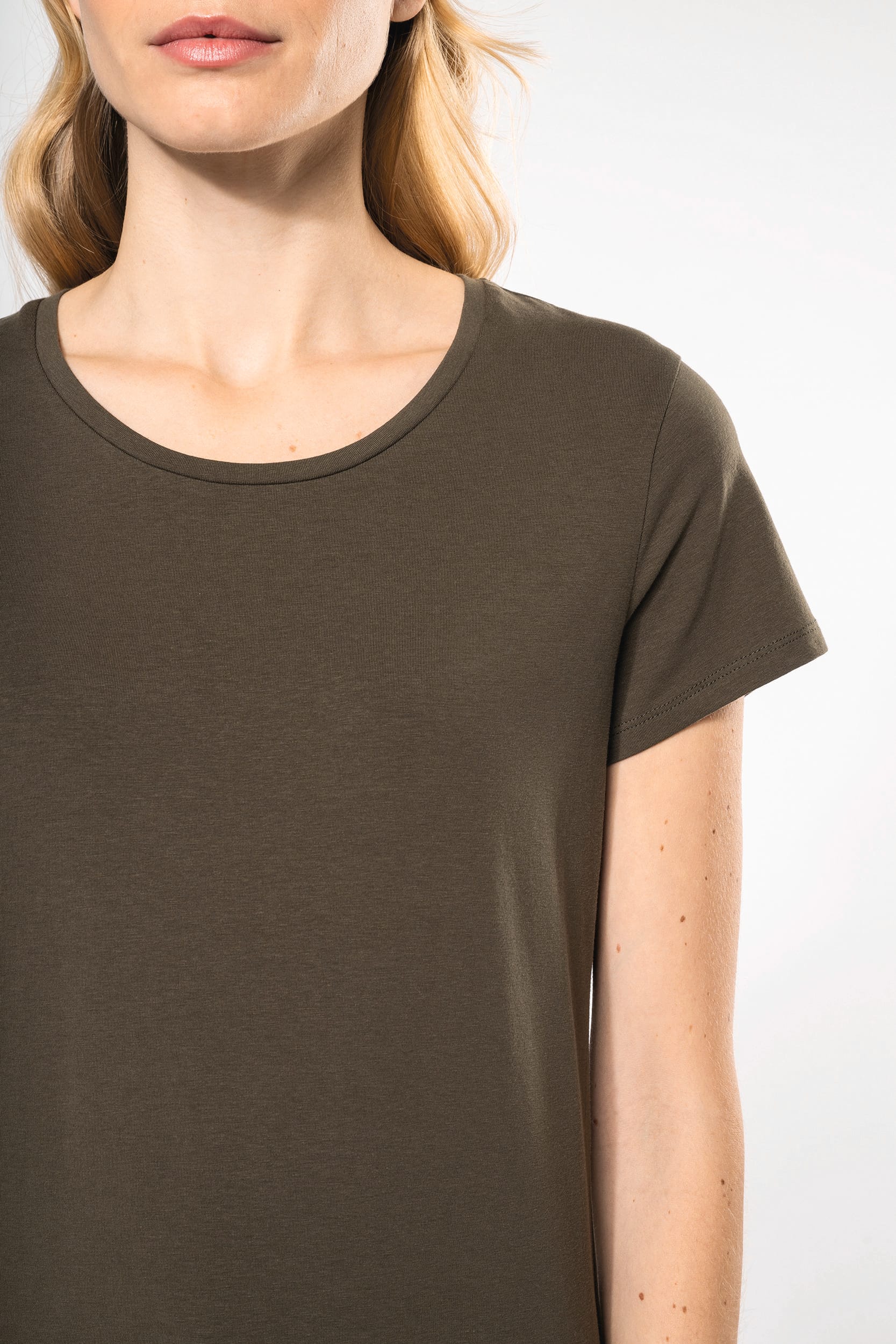 Kurzarm-Damen-T-Shirt mit Rundhalsausschnitt