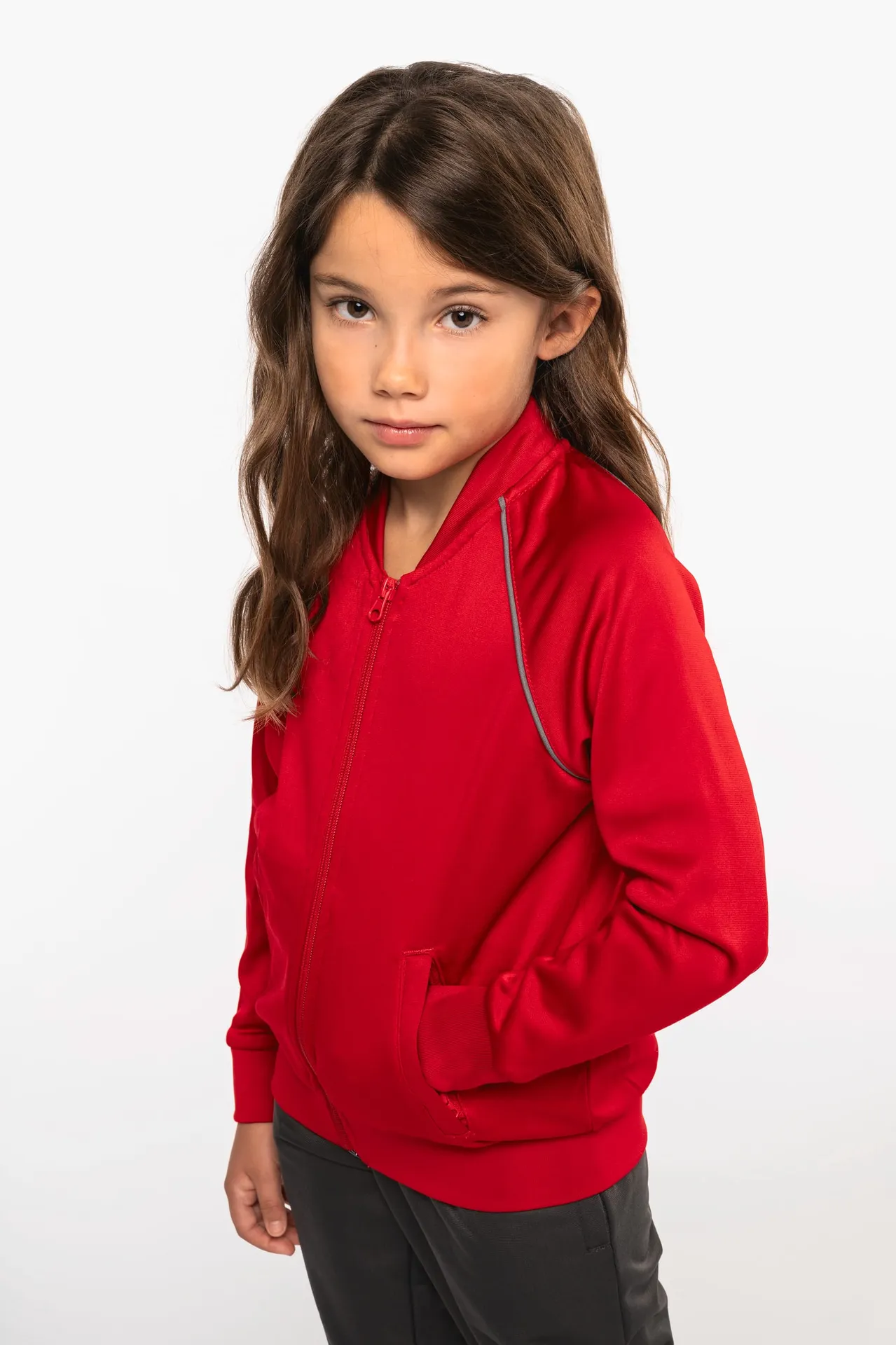 Trainingsjacke mit Reißverschluss und Paspel für Kinder
